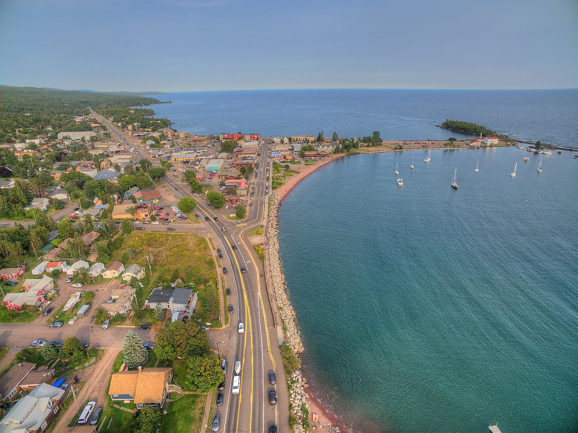 Overlooking the harbor in Grand Marais, Minnesota.