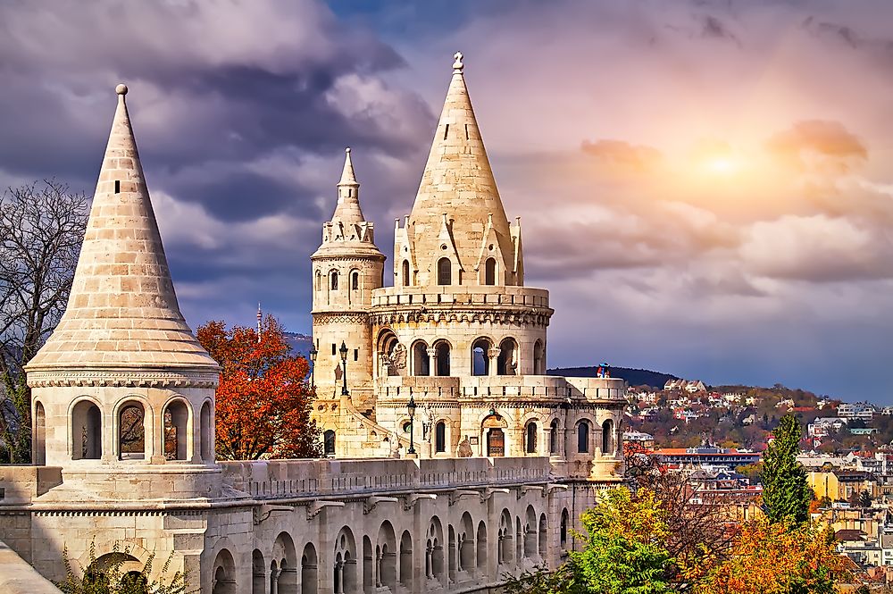 View of the Fisherman's Bastion in Budapest, Hungary.