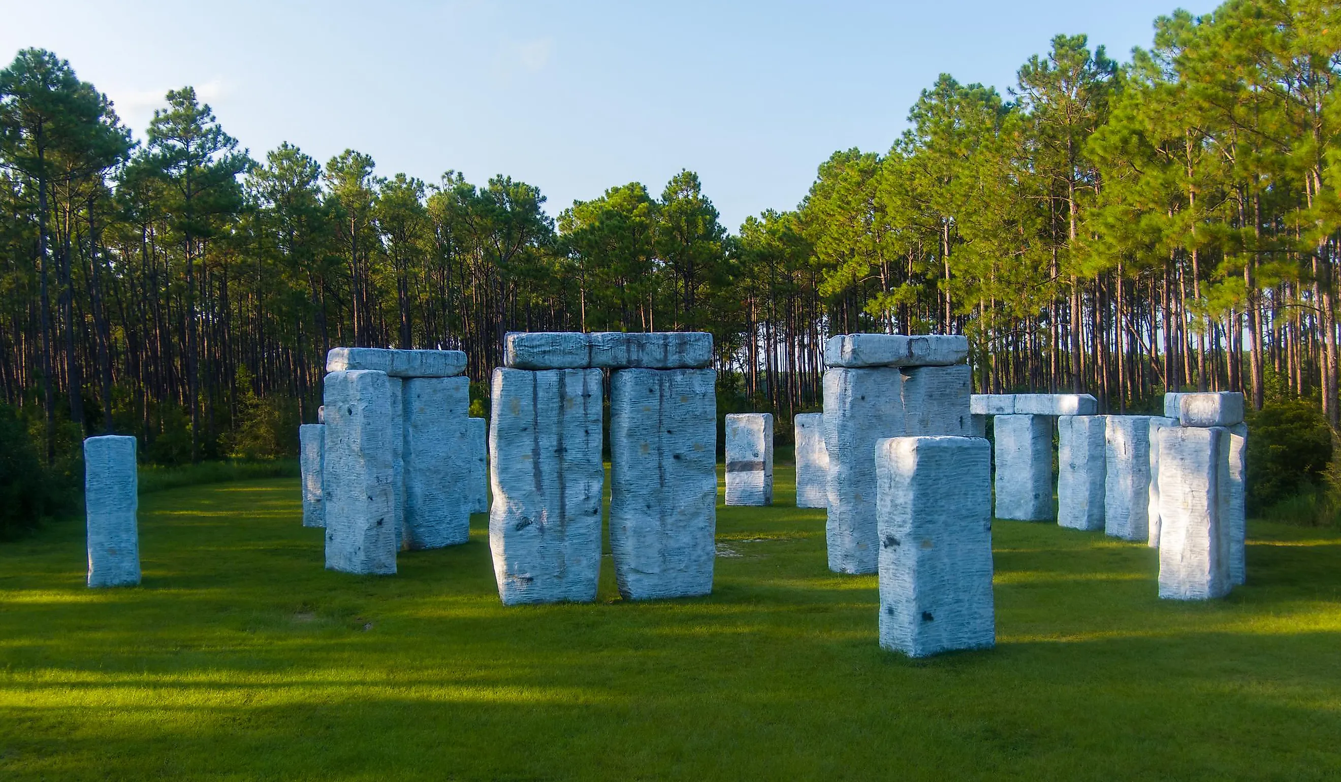 View of Bamahenge in Elberta, Alabama.