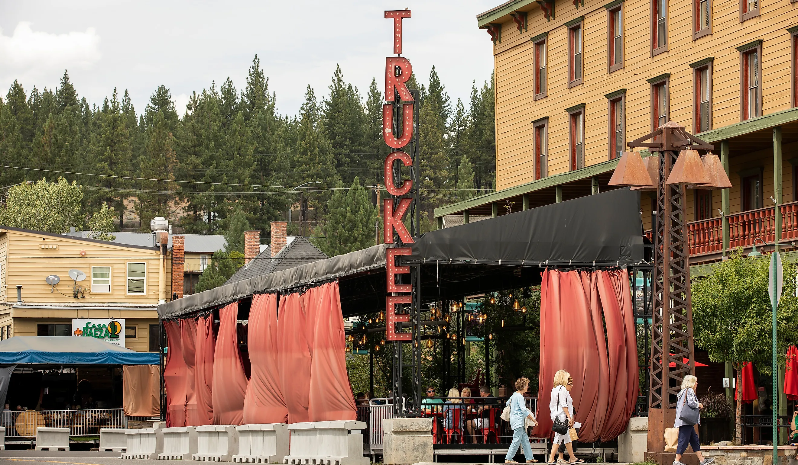 Afternoon sunlight shines on historic downtown Truckee. Editorial credit: Matt Gush / Shutterstock.com