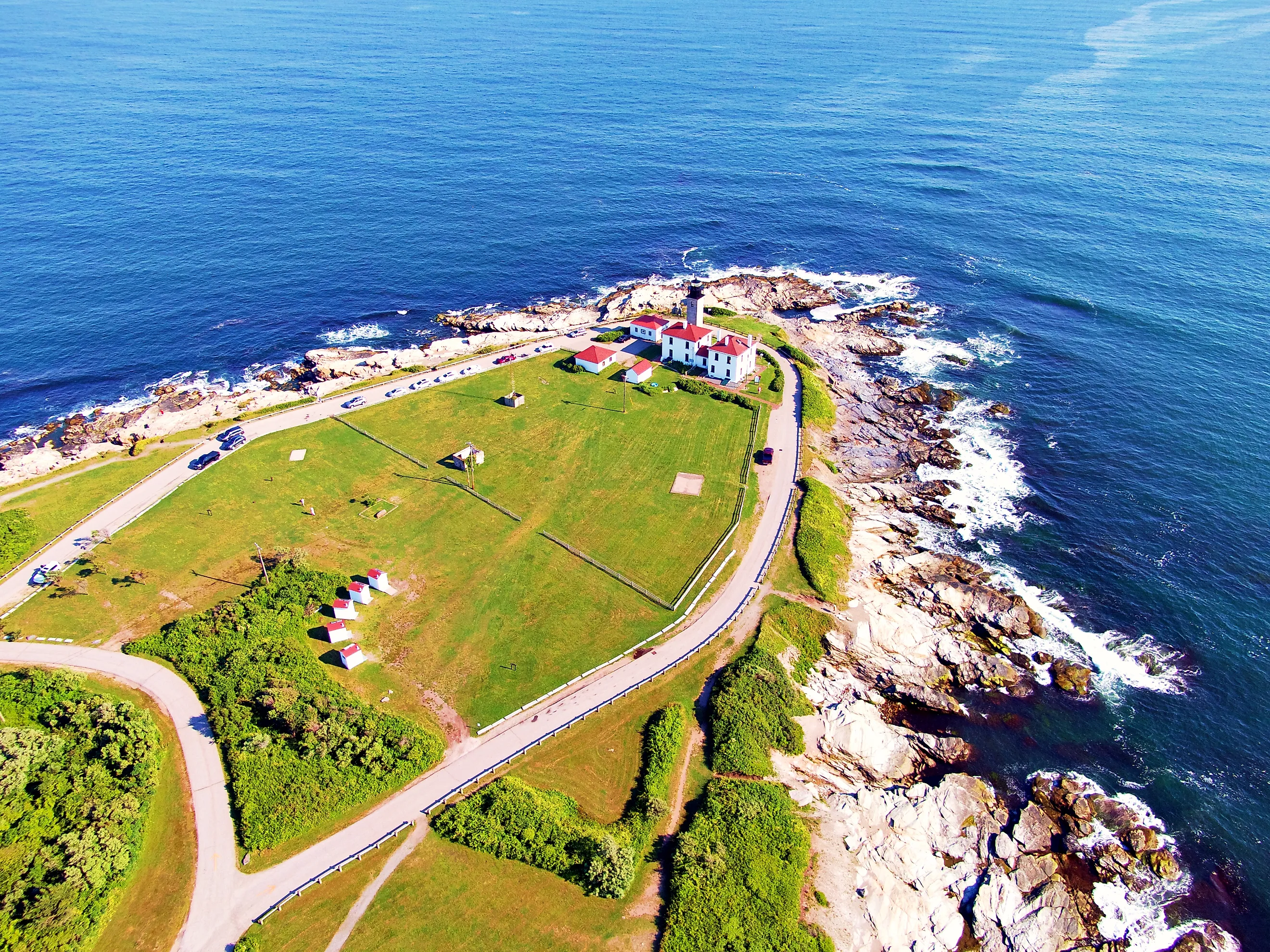 Aerial view of the Beavertail State Park, Rhode Island.
