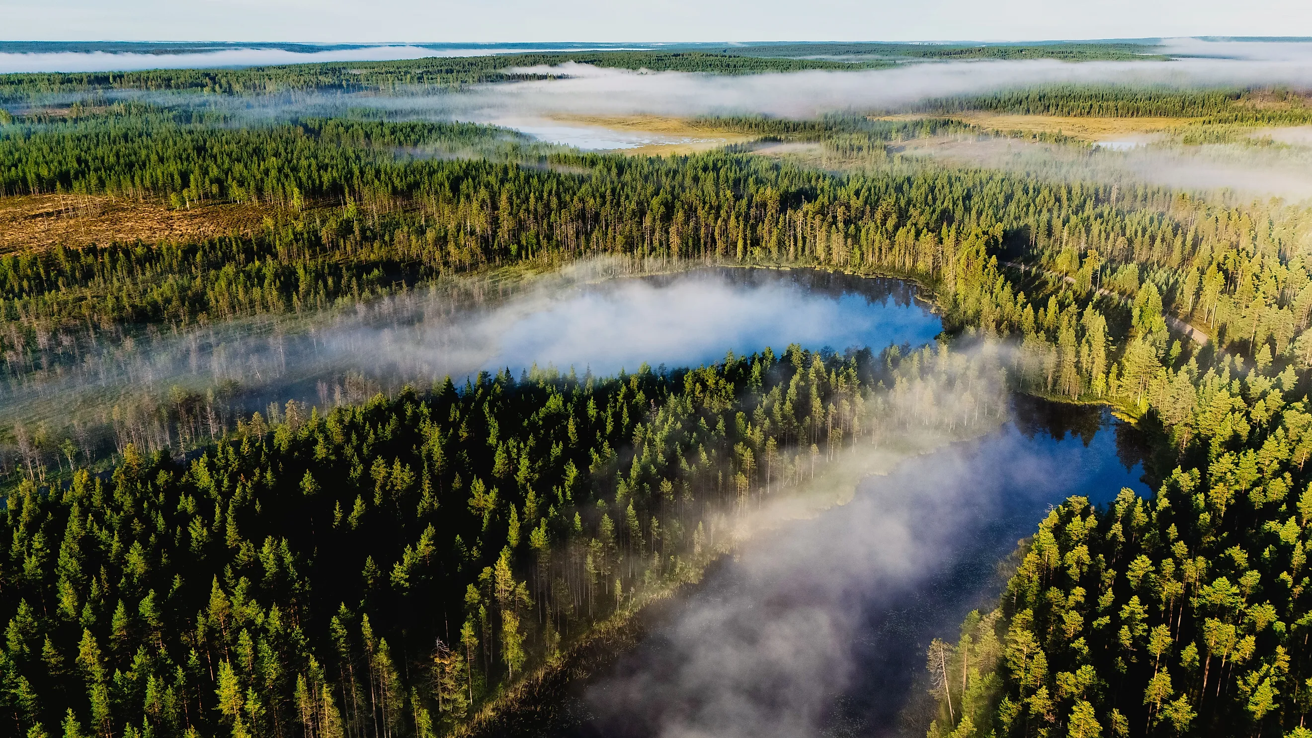 Stunning view of a Lake in Hossa National Park, Finland. 