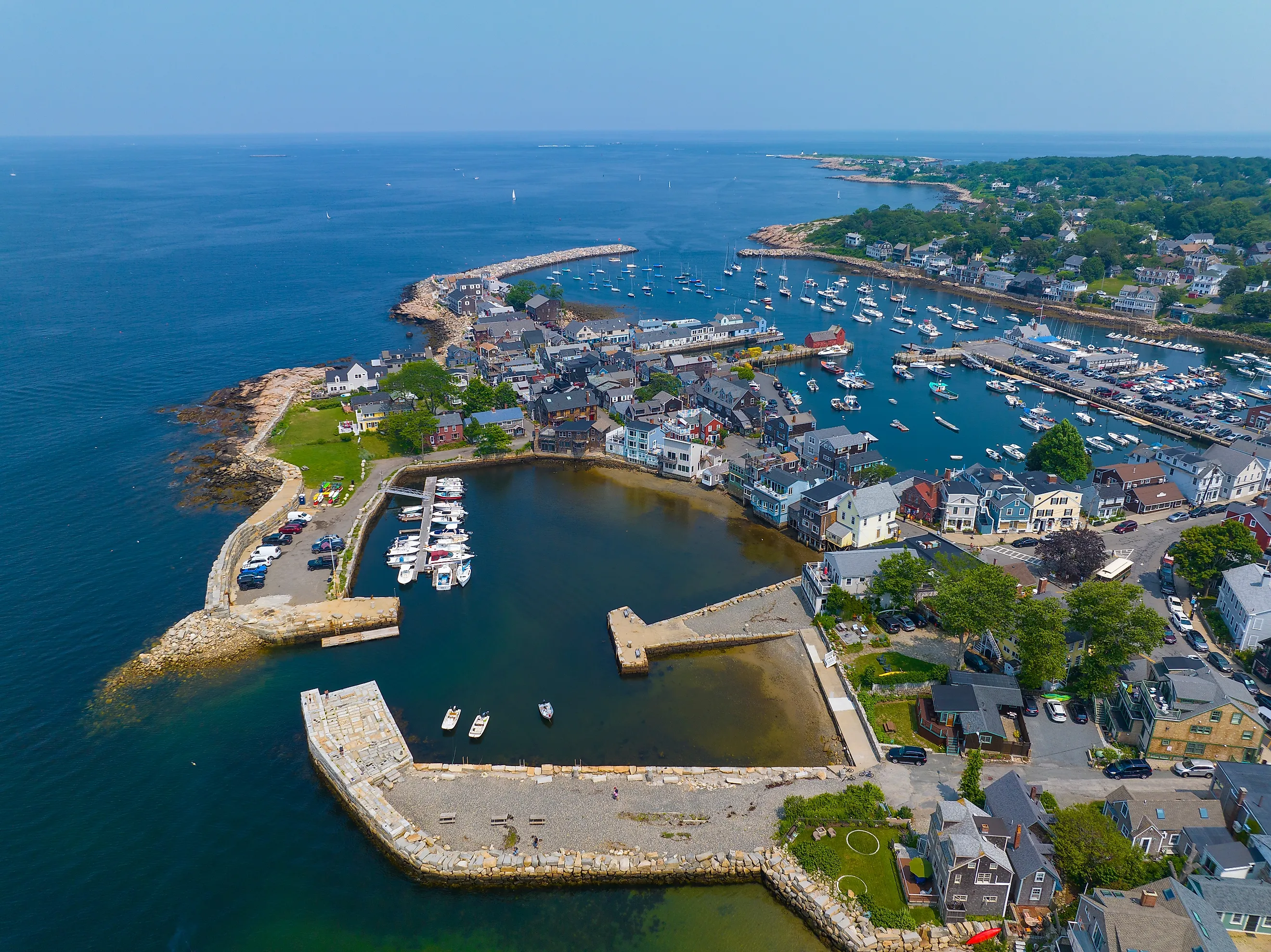 Aerial view of Rockport, Massachusetts.