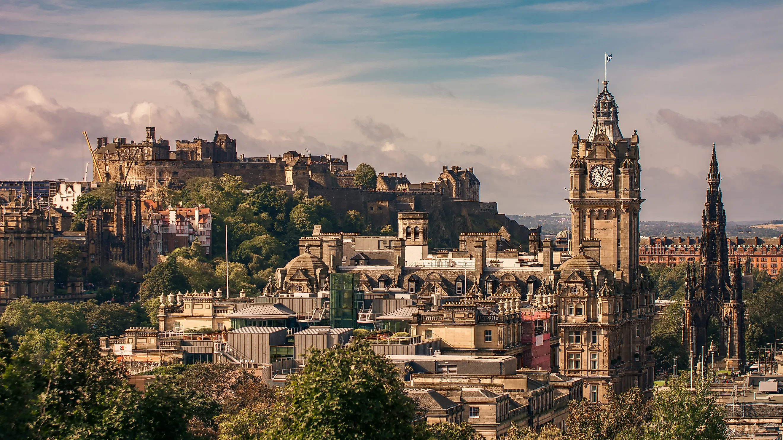 Edinburgh Castle, the famous fortress cityscape, Scotland UK. 