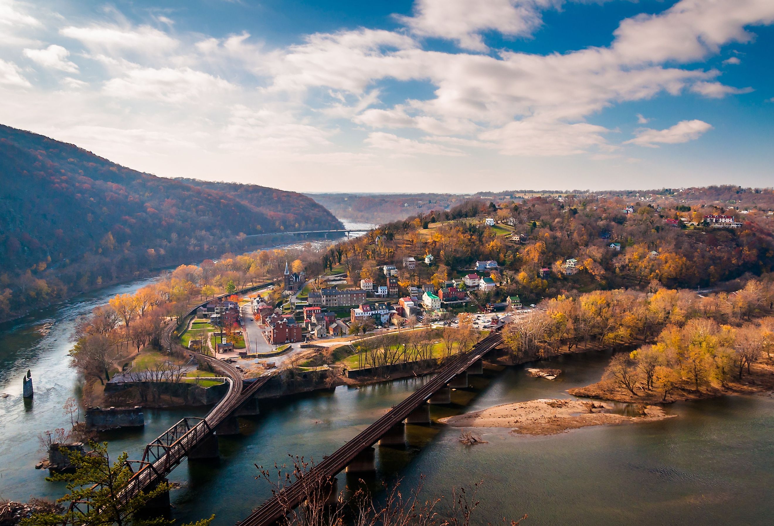 View of Harpers Ferry and the Potomac River. Image credit Jon Bilous via Shutterstock