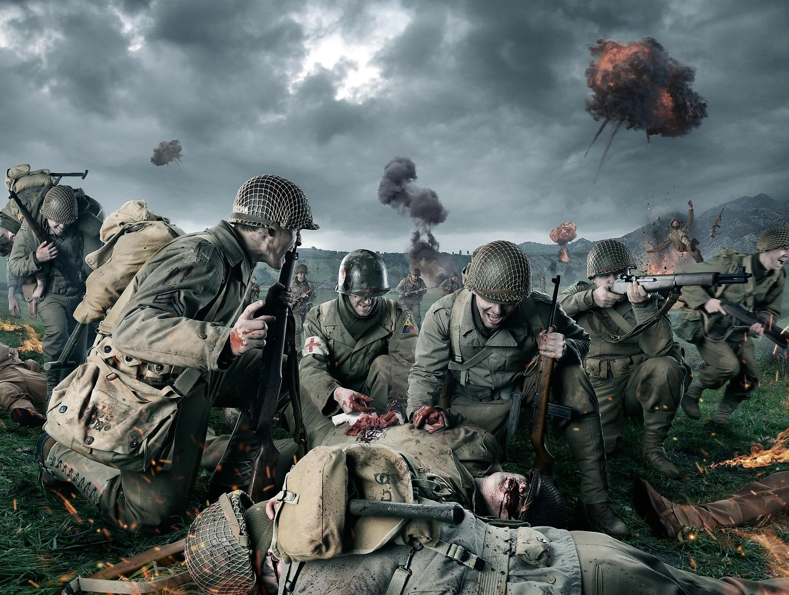 American soldiers on Field of Second World War Battle. Image by Maxim Apryatin via Shutterstock.com