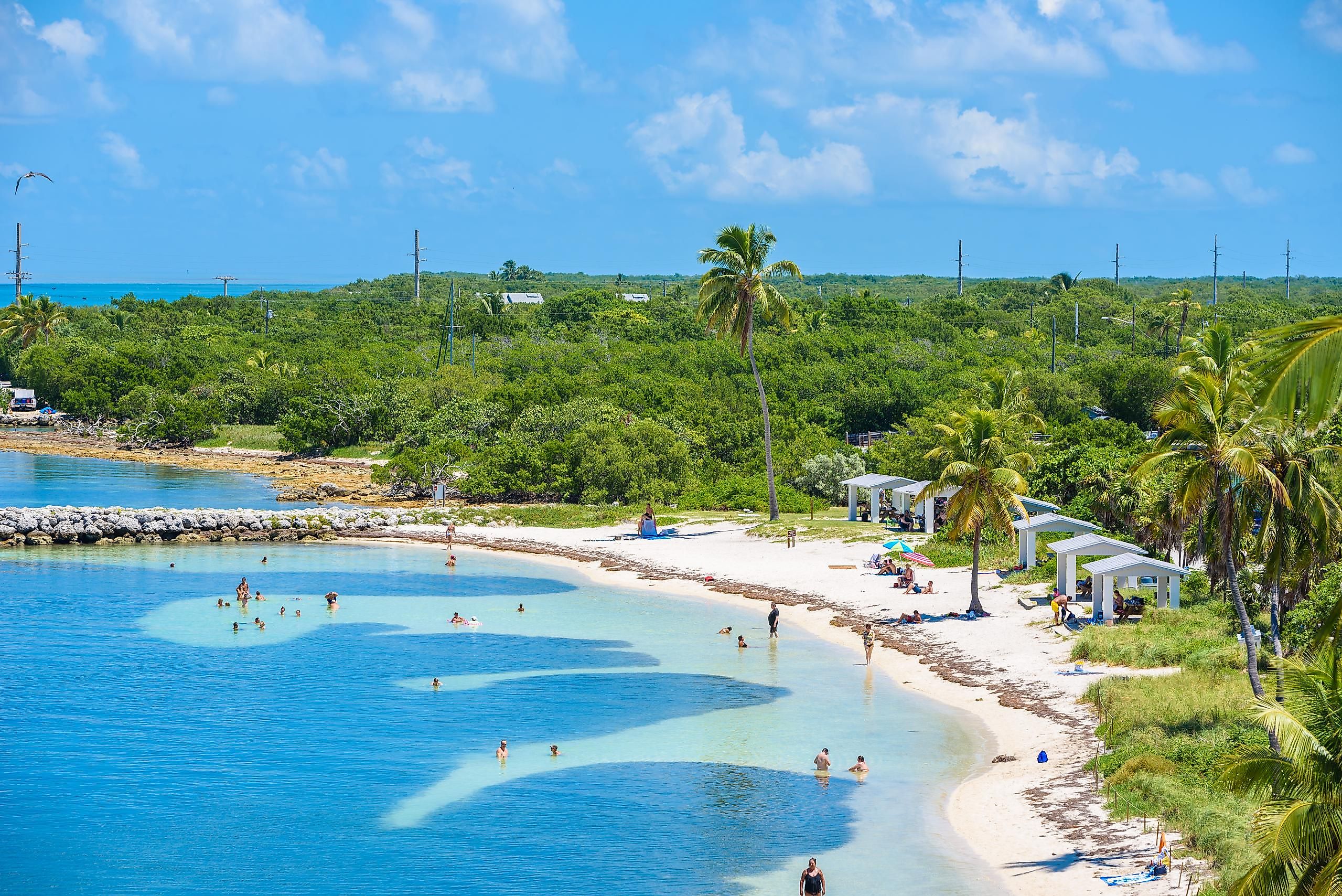 A white-sand beach in the Florida Keys.