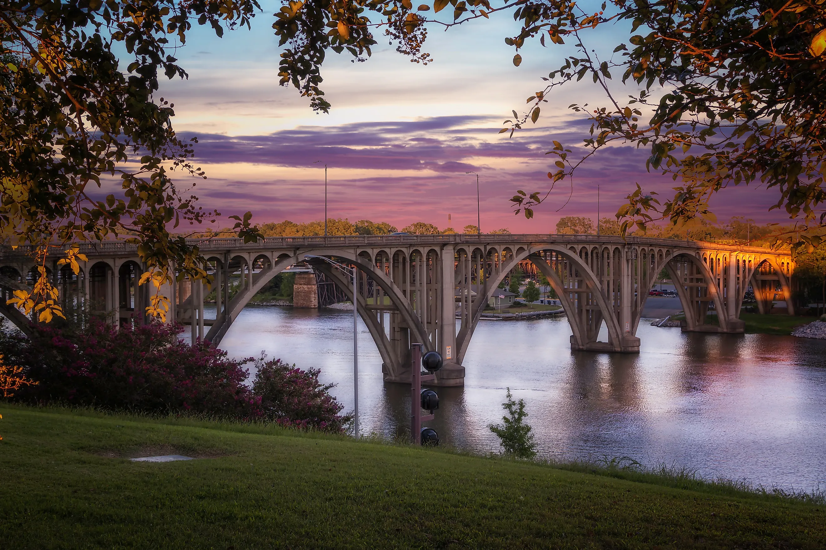 Beautiful sunset on the Broad Street Bridge