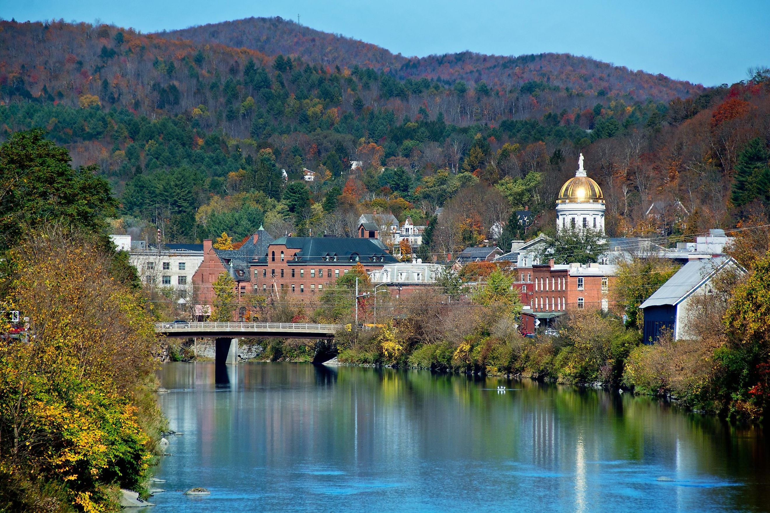 Waterfront view of Monpelier from the winooski river