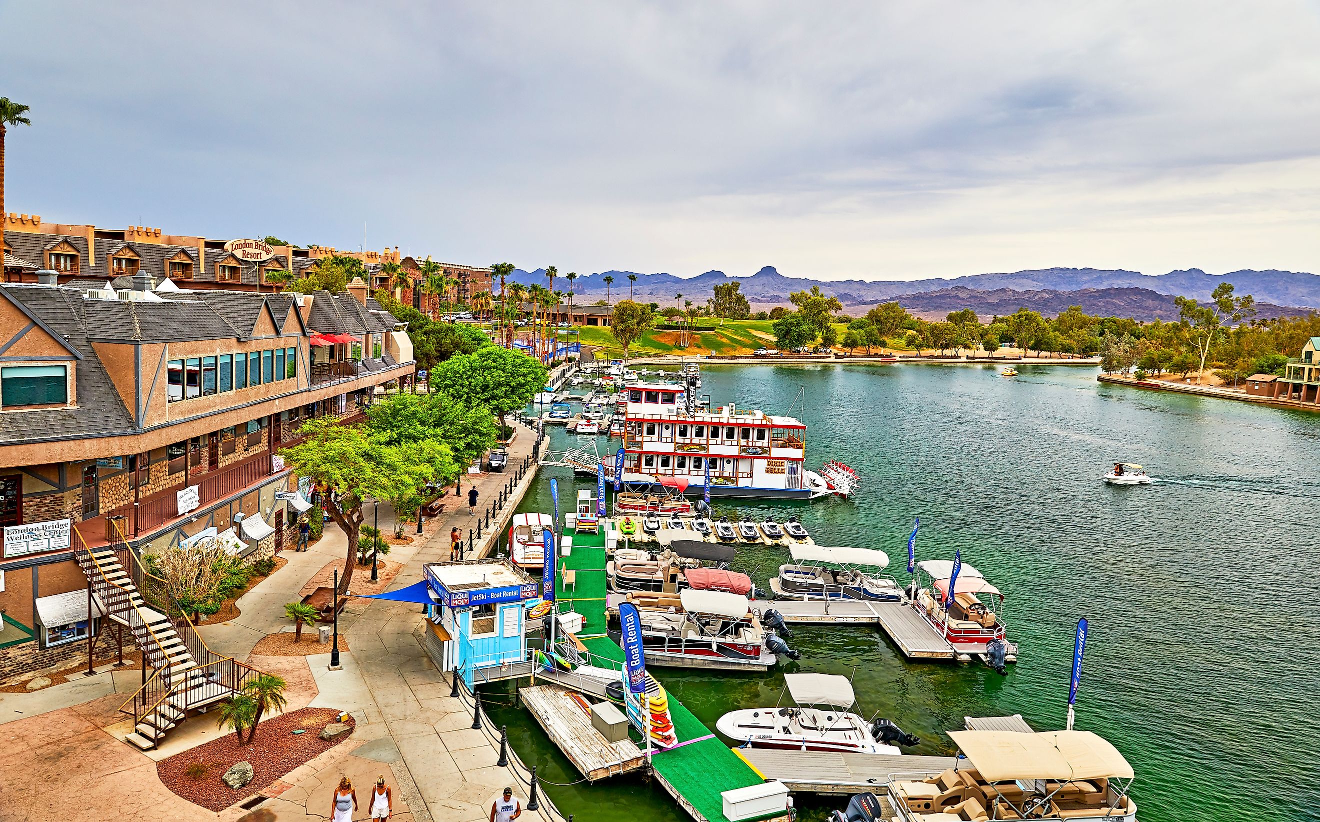 The beautiful lakefront of Lake Havasu City, Arizona.
