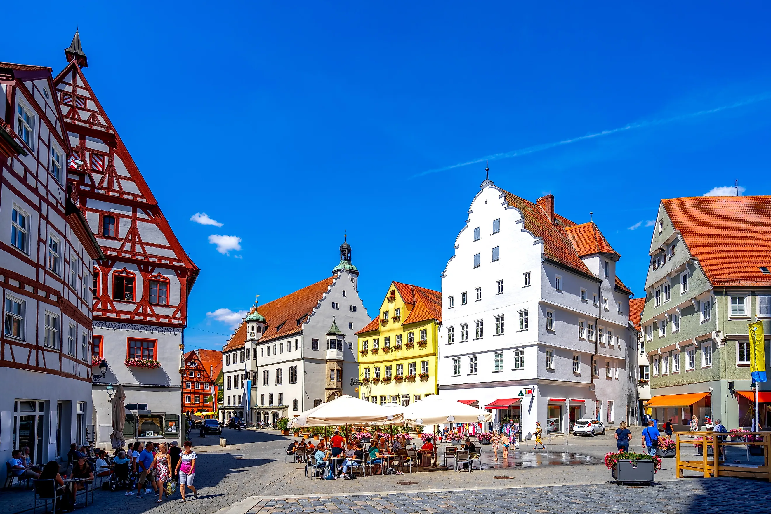 Old city of Noerdlingen, Bavaria, Germany.