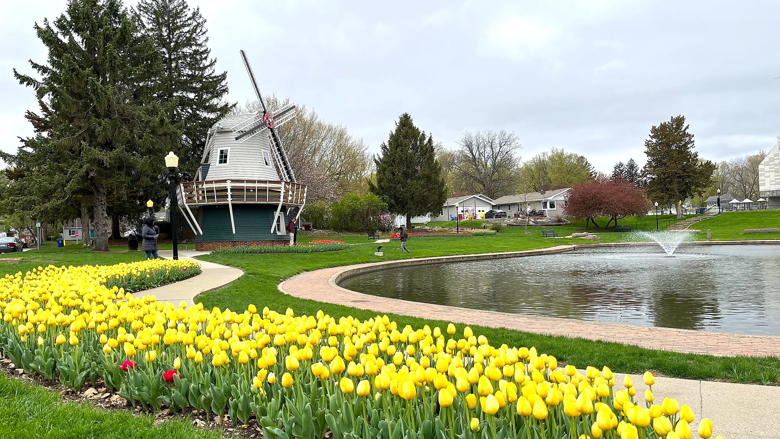 Windmill by the lake in Pella, Iowa.