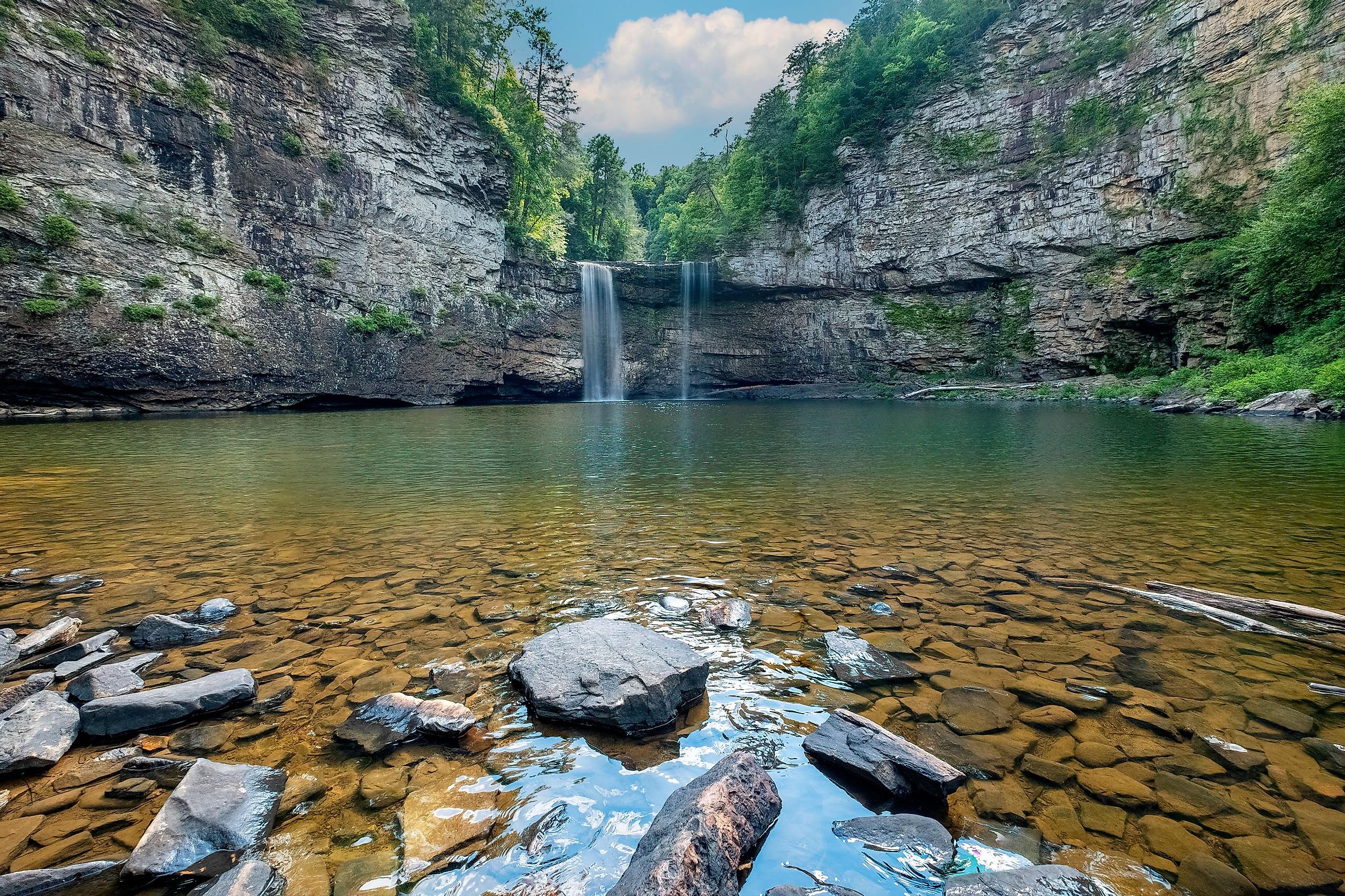 The cascades in Creek Falls State Park, Tennessee.