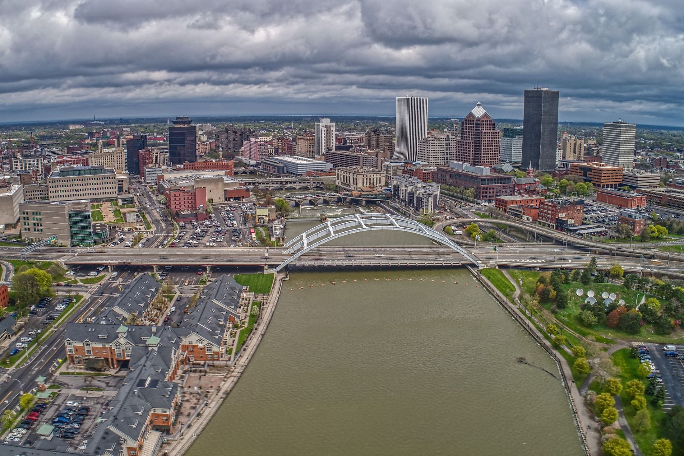 Aerial view of downtown Rochester, New York