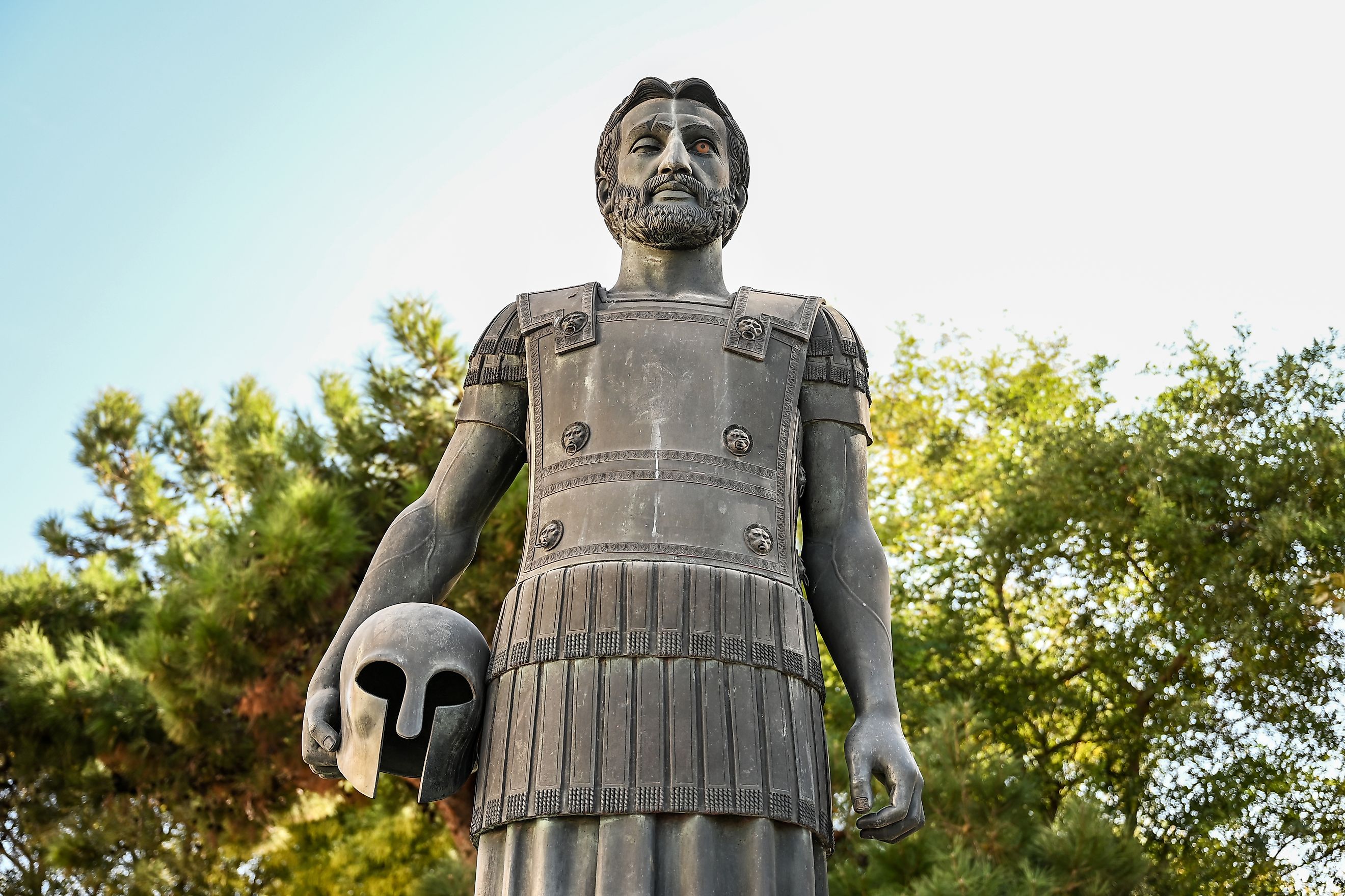 Statue of the Philip II of Macedon, king of the ancient Kingdom of Macedonia and father of the Alexander the Great.