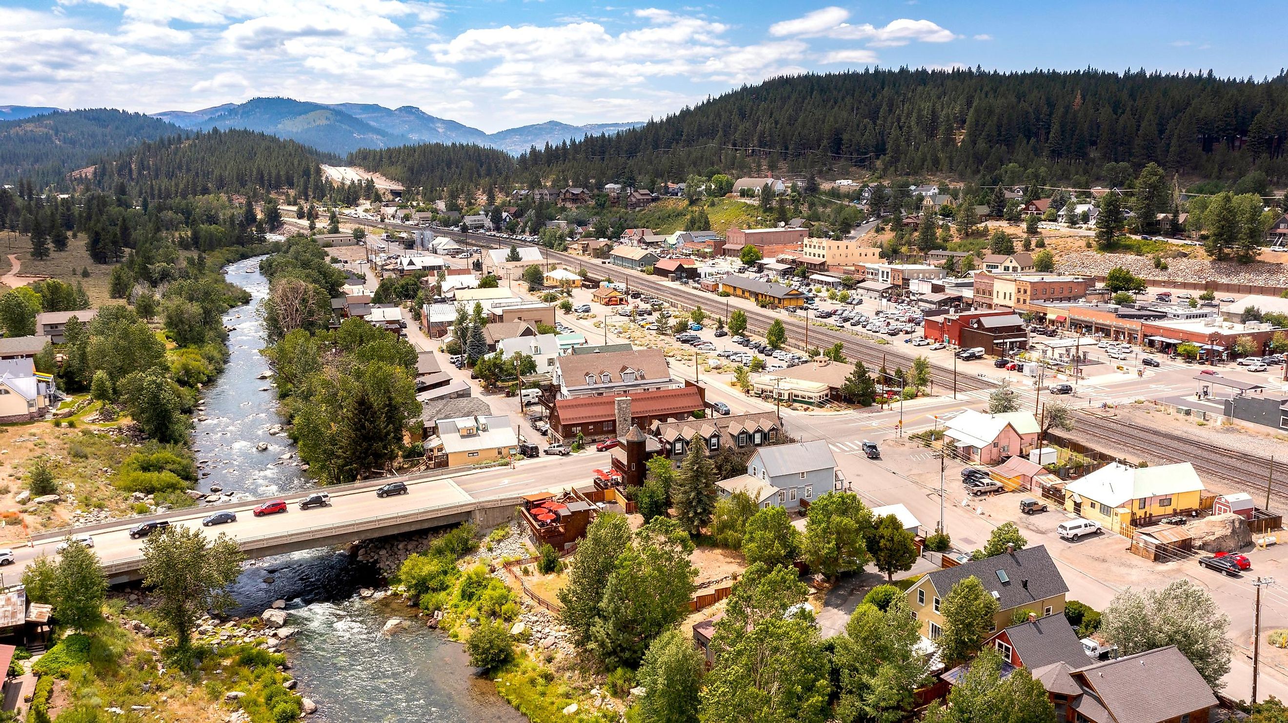 Aerial view of Truckee, California.