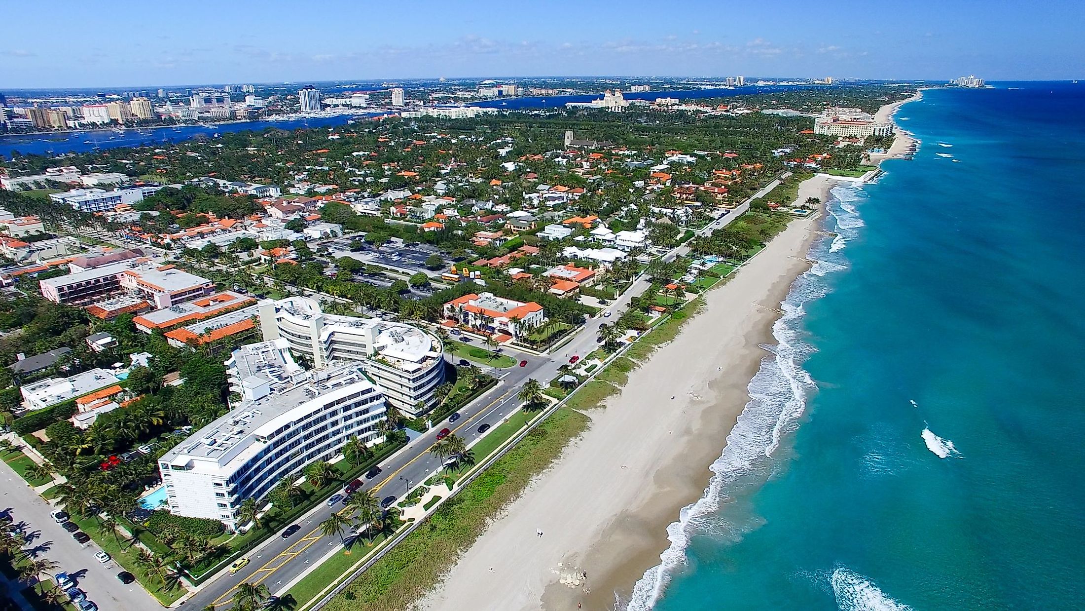 Aerial view of Palm Beach, Florida