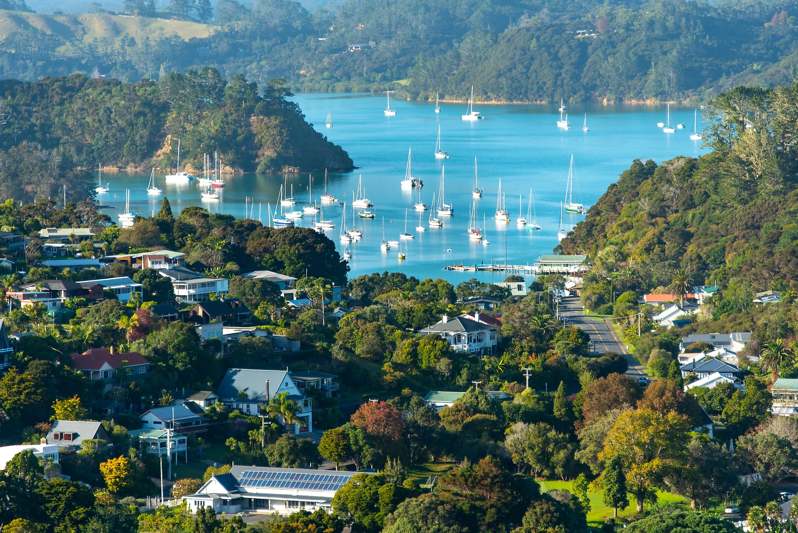 View of the harbor in Russell, New Zealand. Image Credits: Advocate via Shutterstock