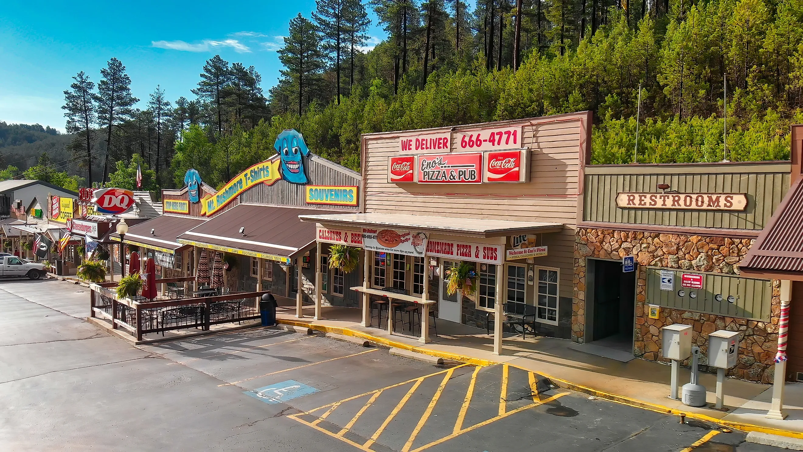 Town main street filled with boutiques, gift shops, fine dining, lodging and history. Keystone is the gateway to Mount Rushmore.