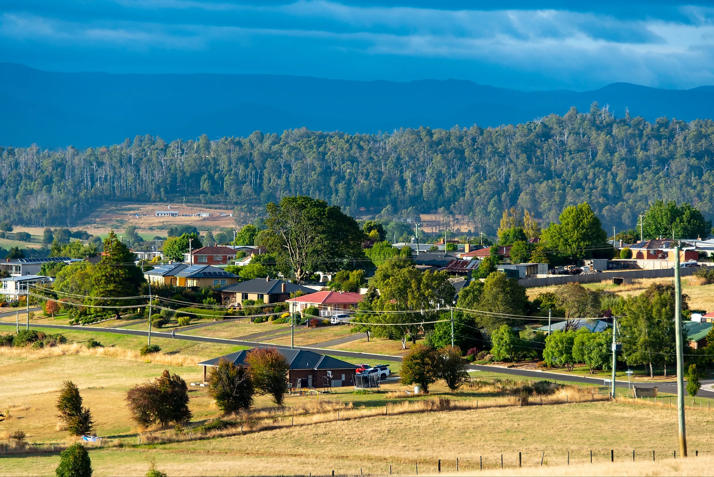 View of the town of Deloraine, Tasmania, AUS. 
