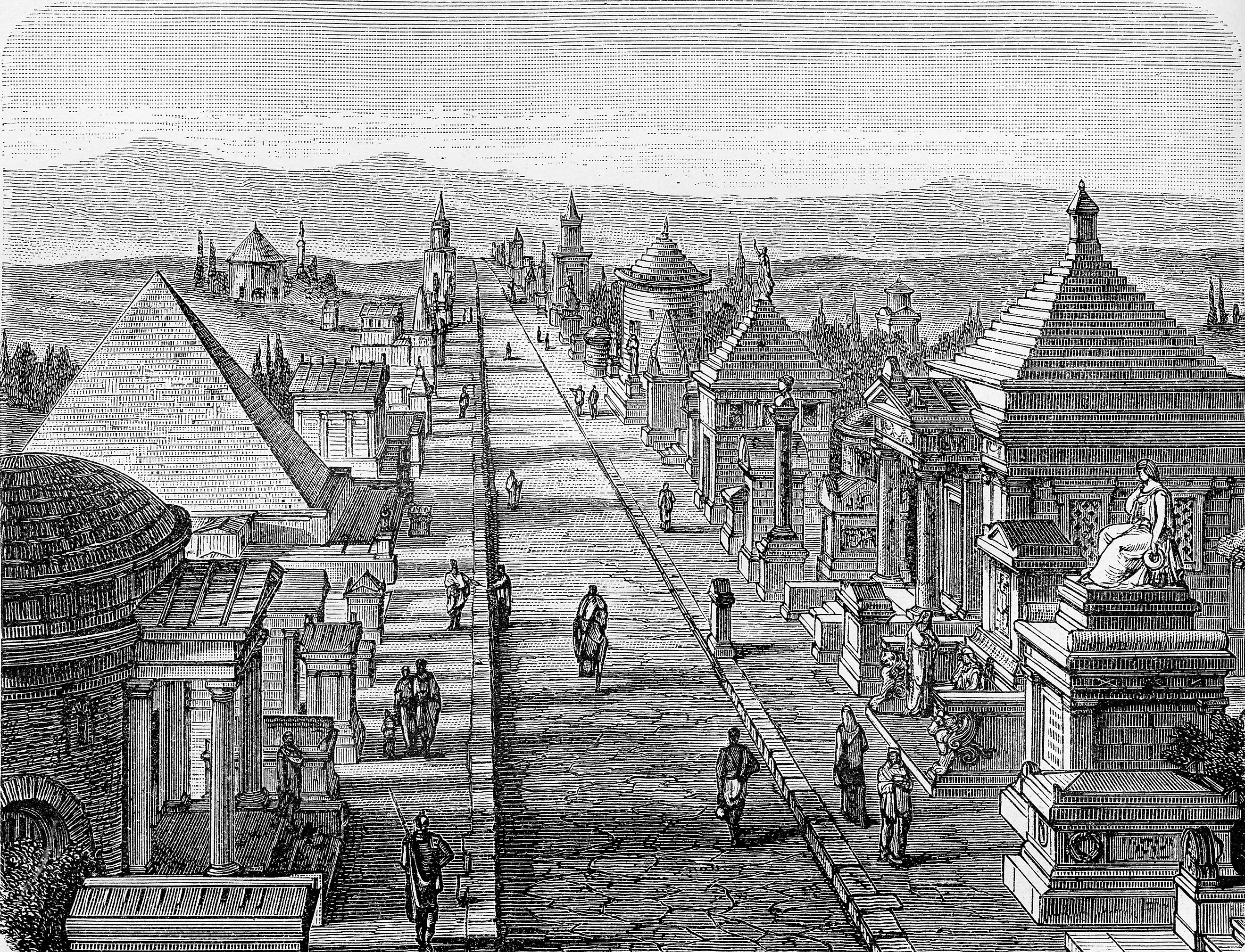 The via appia at roman time in the antiquity