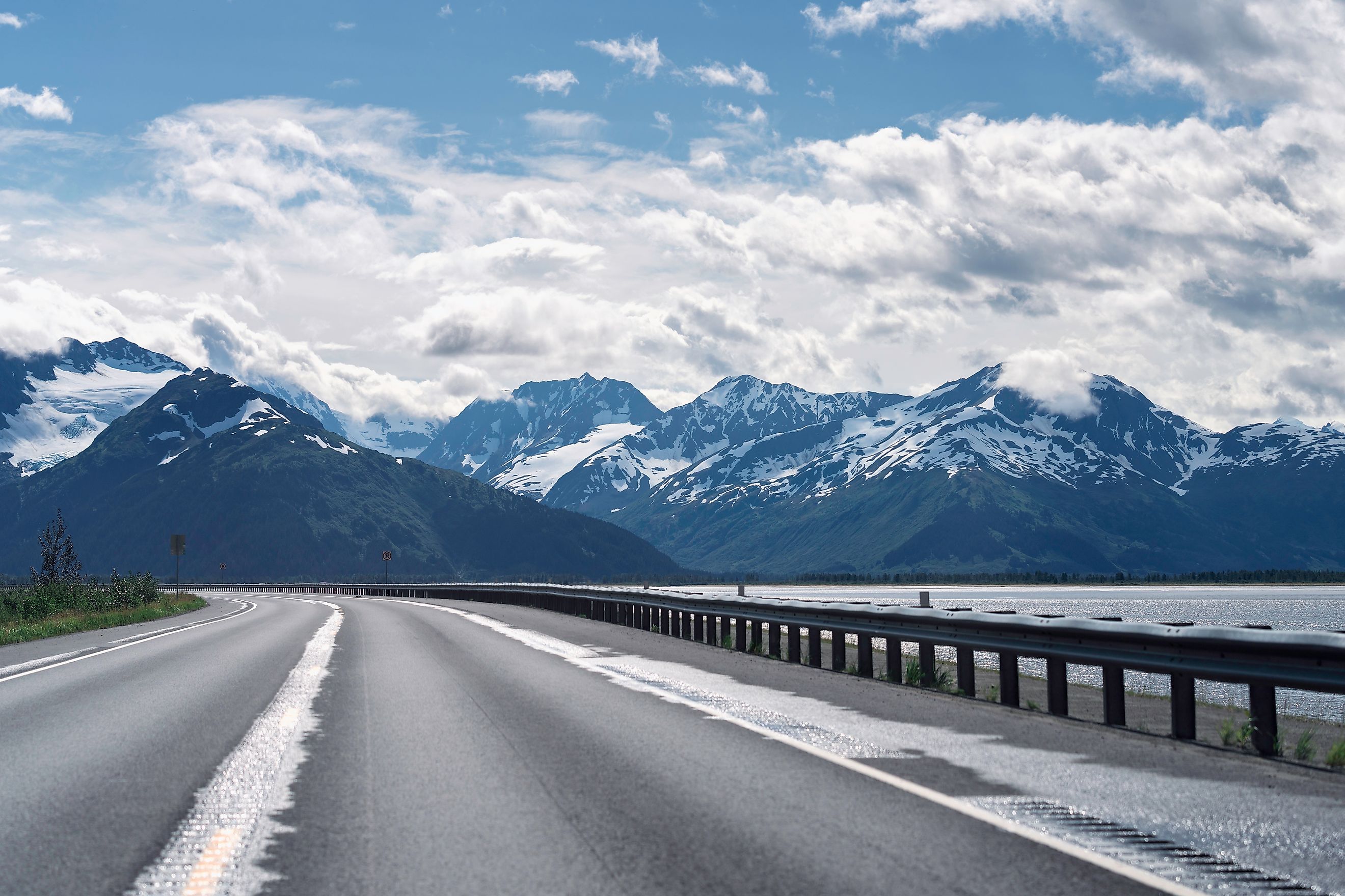 Road leading toward Seward, Alaska