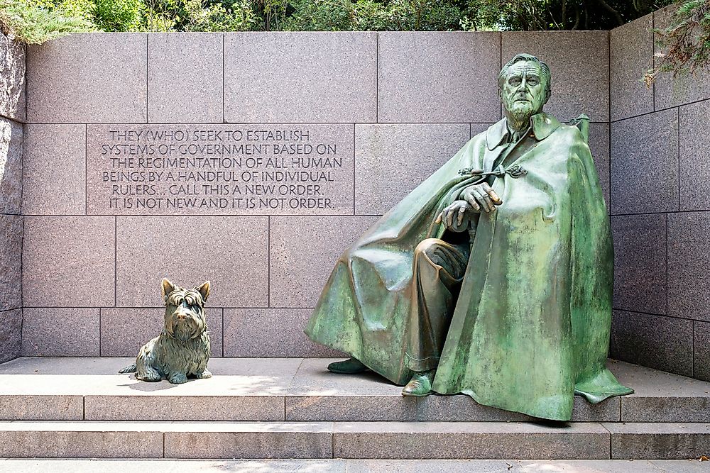 The Franklin Delano Roosevelt Memorial in Washington DC, USA. Editorial credit: Kamira / Shutterstock.com
