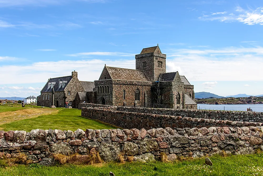 The Iona Abbey, on the island of Ì in Scotland.