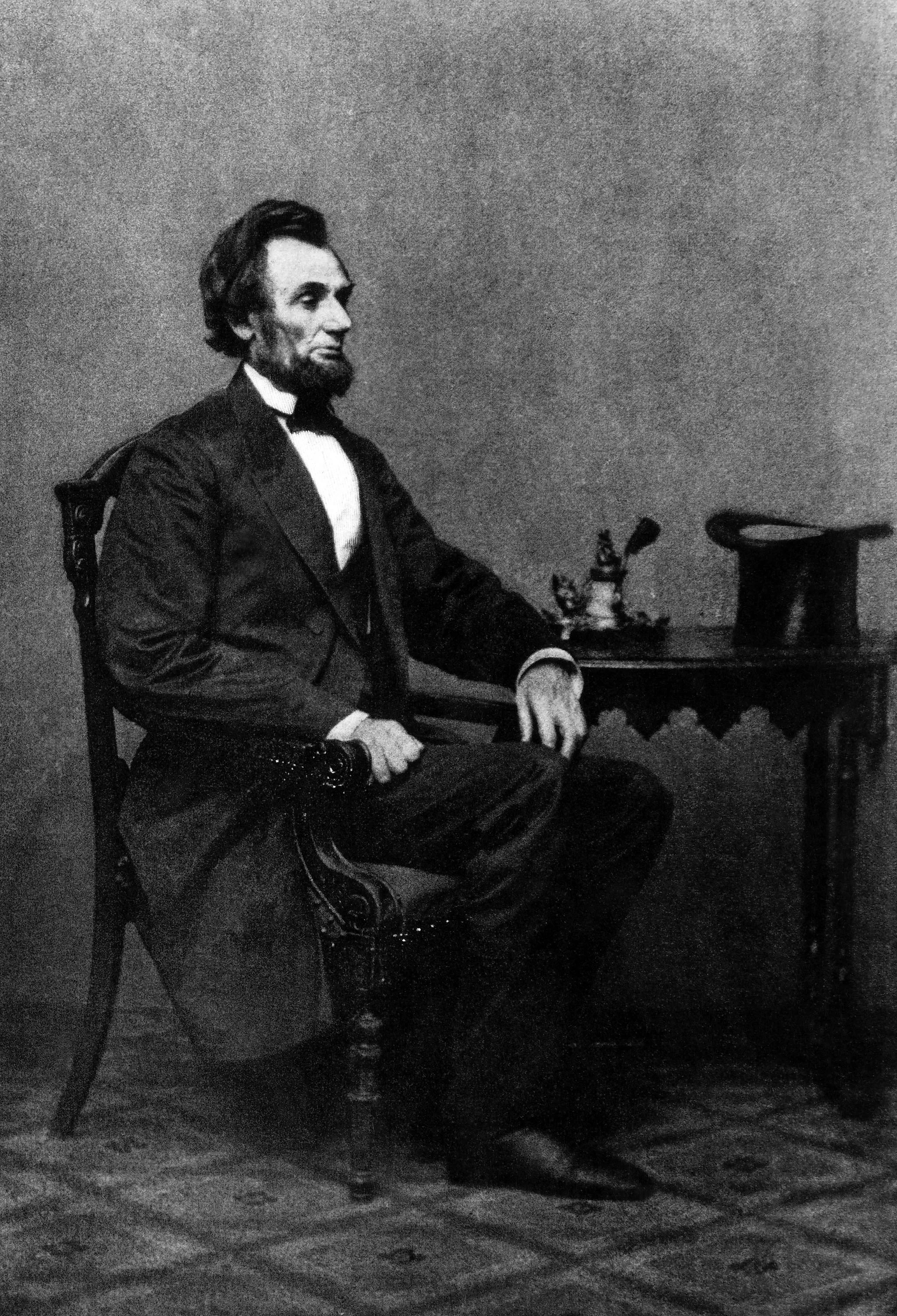Abraham Lincoln, (1809-1865), U.S. President 1861-1865, in a photograph by Mathew Brady, c 1860's.