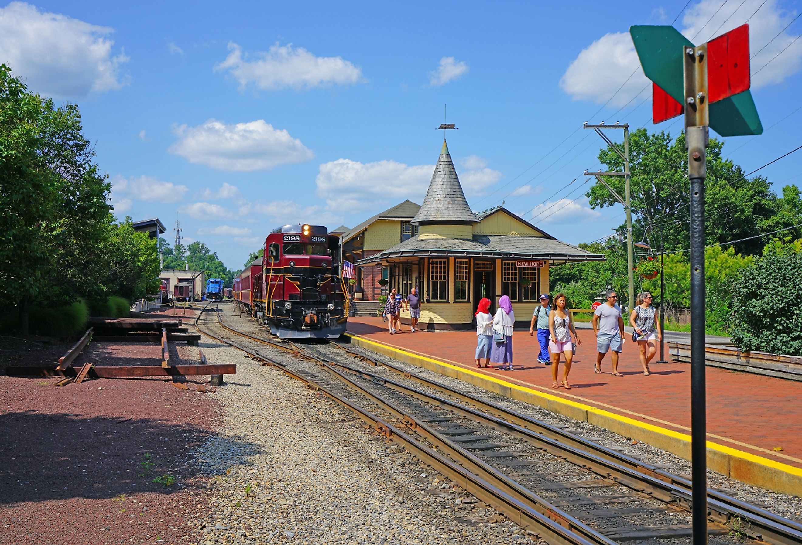 New Hope and Ivyland rail road, a heritage train line in New Hope, Pennsylvania.