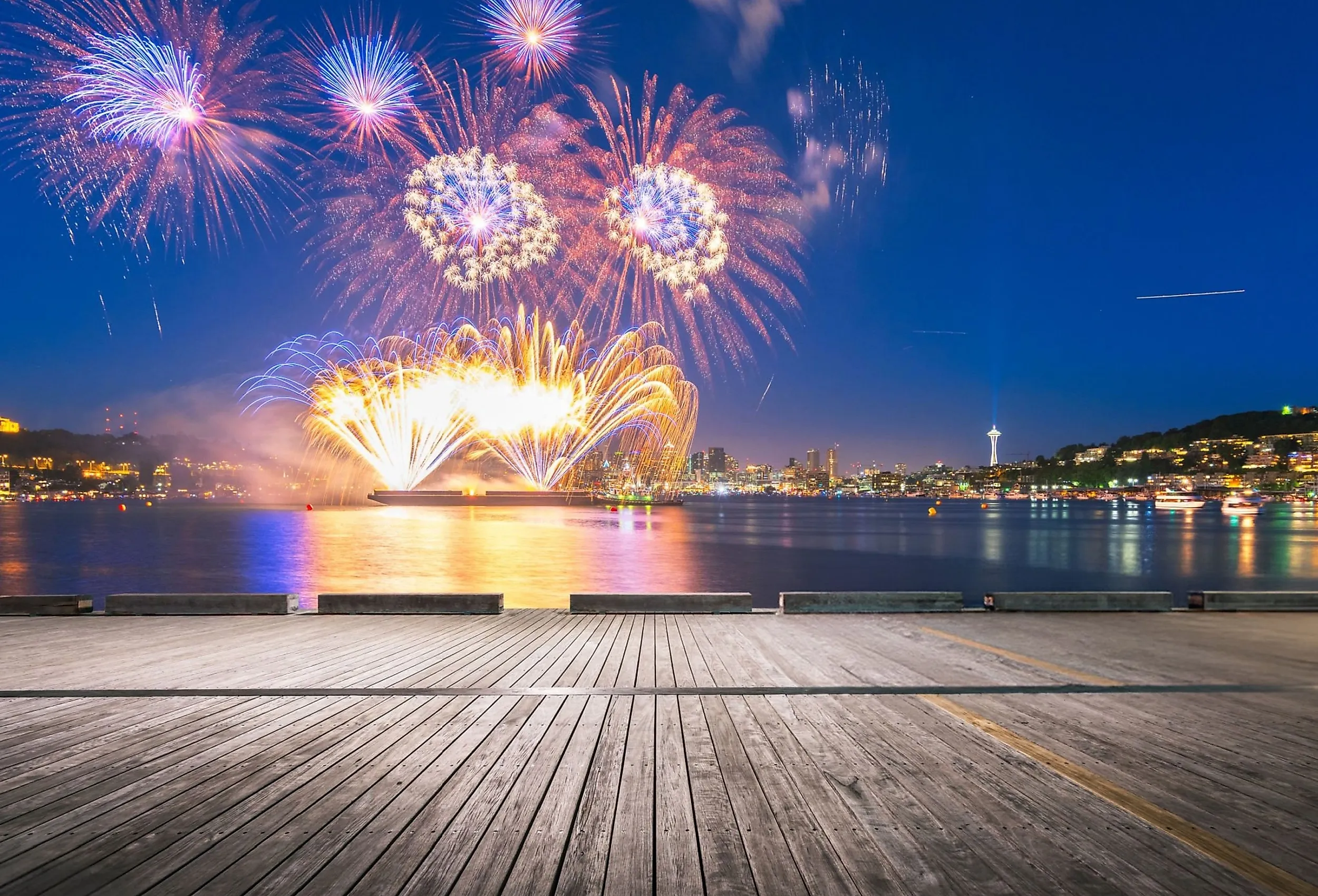 4th of July fireworks over Puget Sound. 