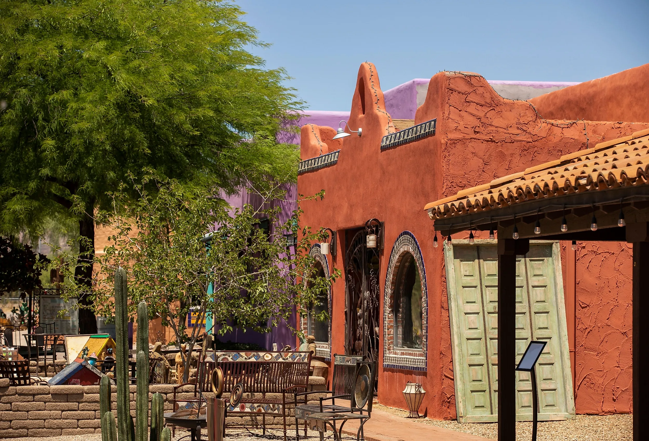 Daytime view of the historic downtown section of Tubac, Arizona, USA.