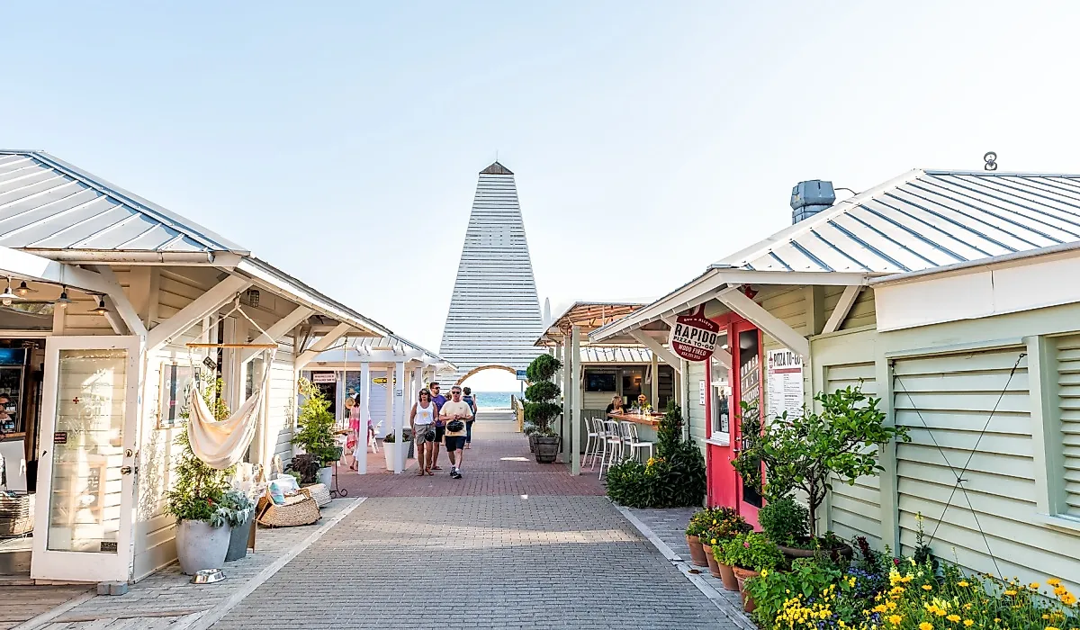 Historic square shopping area in Seaside, Florida. (Image credit Kristi Blokhin via Shutterstock.) 