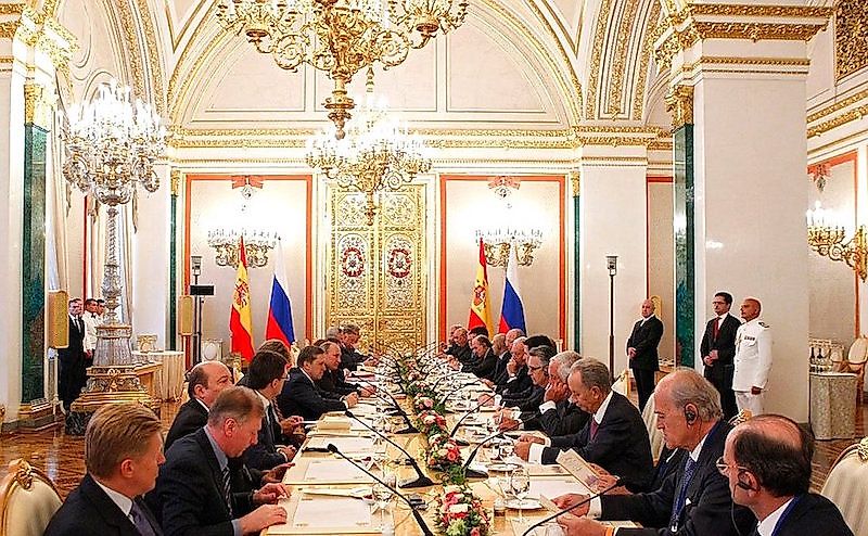 A meeting between representatives of Russian and Spanish business communities at Moscow.