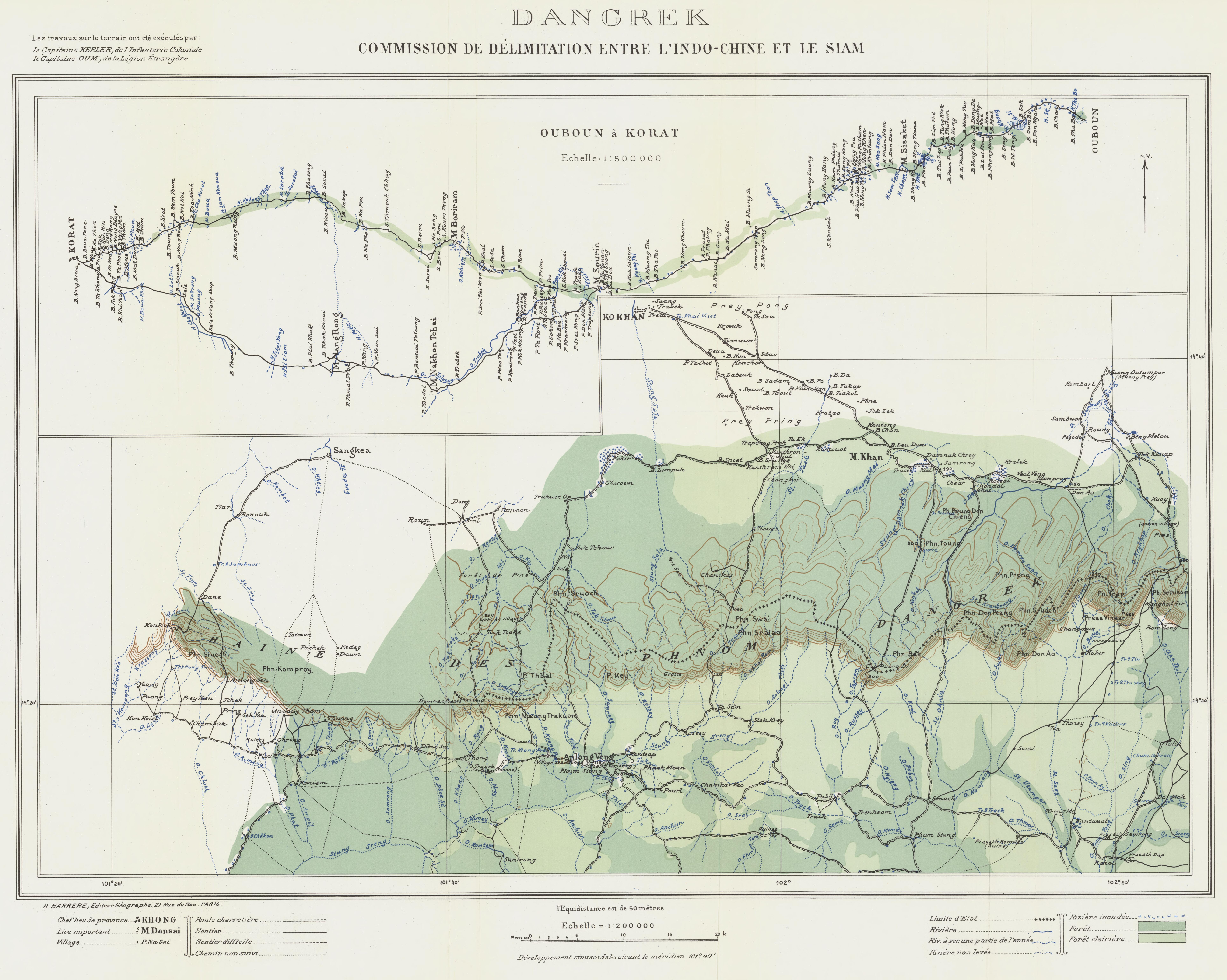 The 1909 delimitation map (the Annex I Map of the ICJ case) that gave rise to the dispute. By H. Barrere, Editeur Géographe, 21 Rue de Bac, Paris / International Court of Justice - https://nla.gov.au/nla.obj-234197782, Public Domain, https://commons.wikim