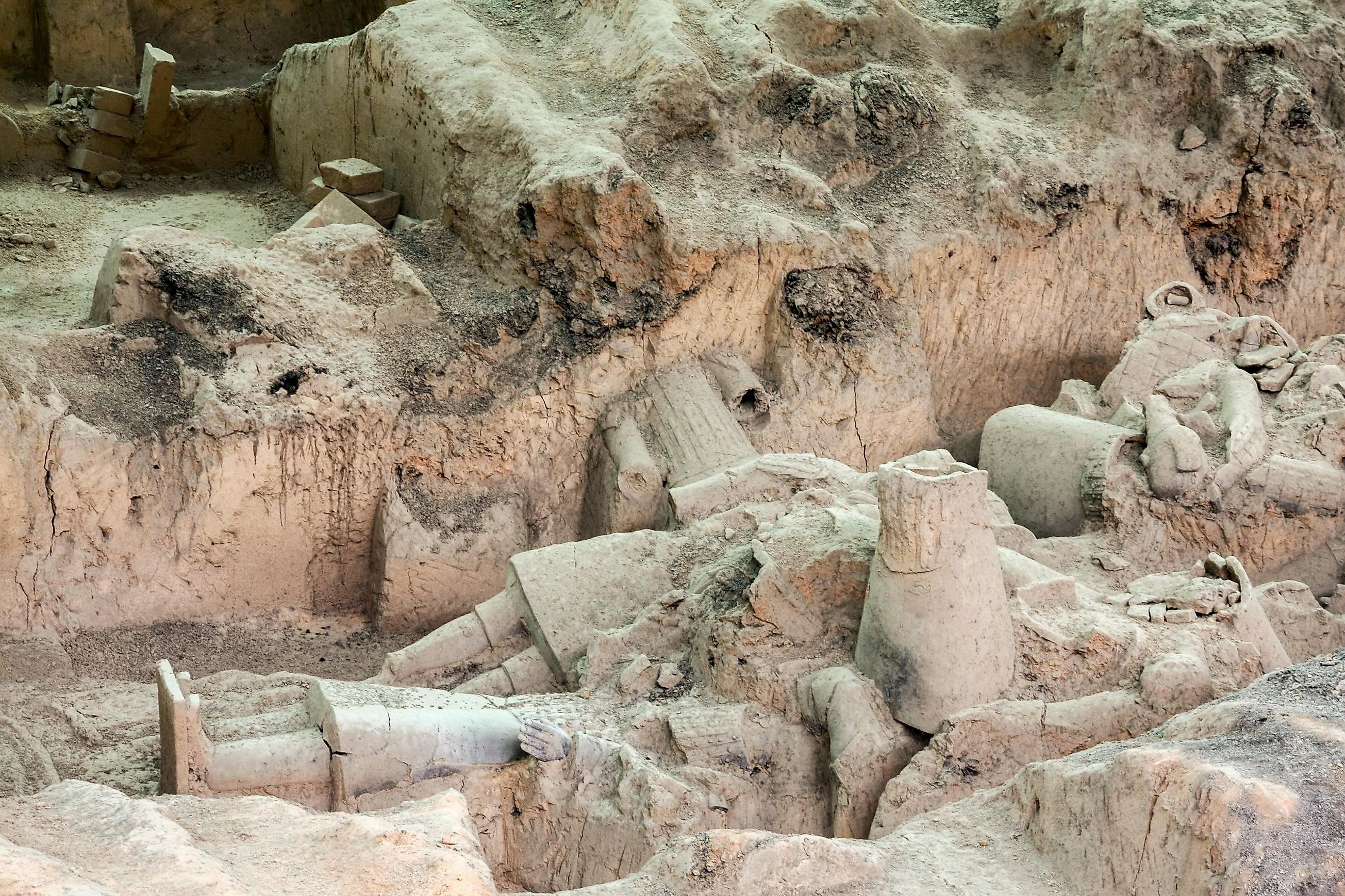 Terra Cotta Warriors in their original state when unearthed in Qin Shi Huang Emperor's tomb of 210-209 BC. - YueStock / Shutterstock.com