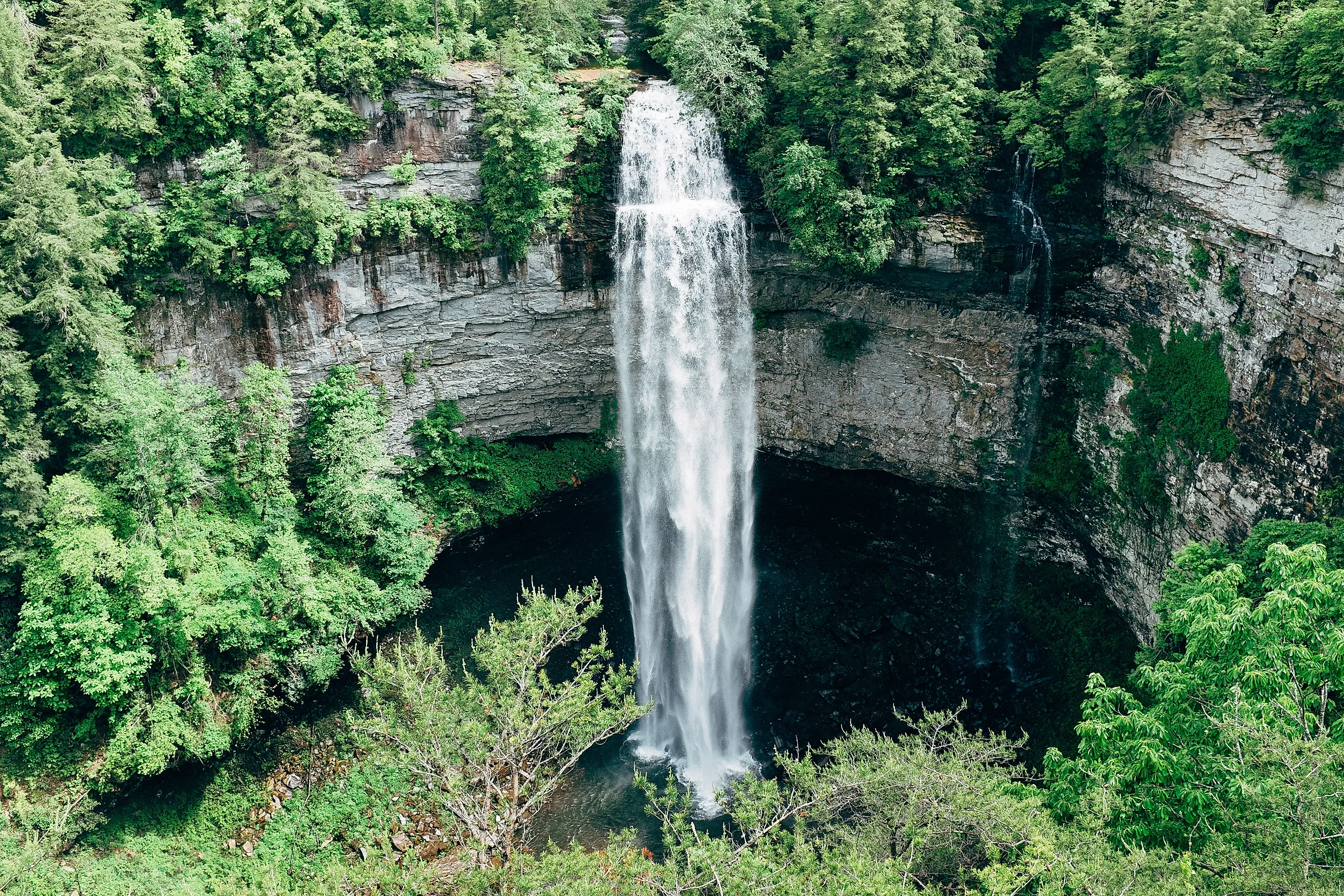 The beautiful Fall Creek Falls waterfall in Spencer, Tennessee