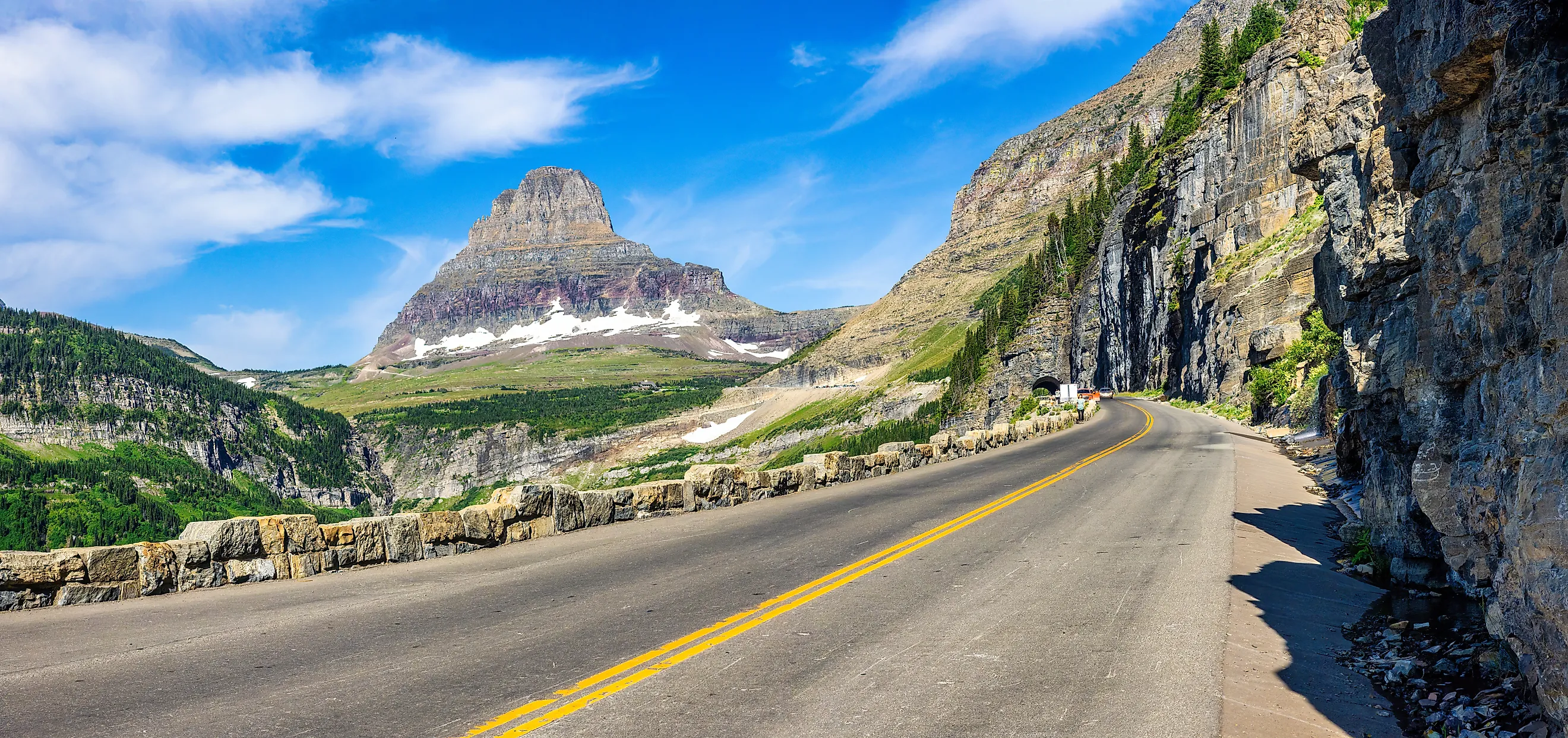 Panoramic view of Going-To-The-Sun road in Glacier National Park, Montana (Credit: Mihai_Andritoiu via Shutterstock)
