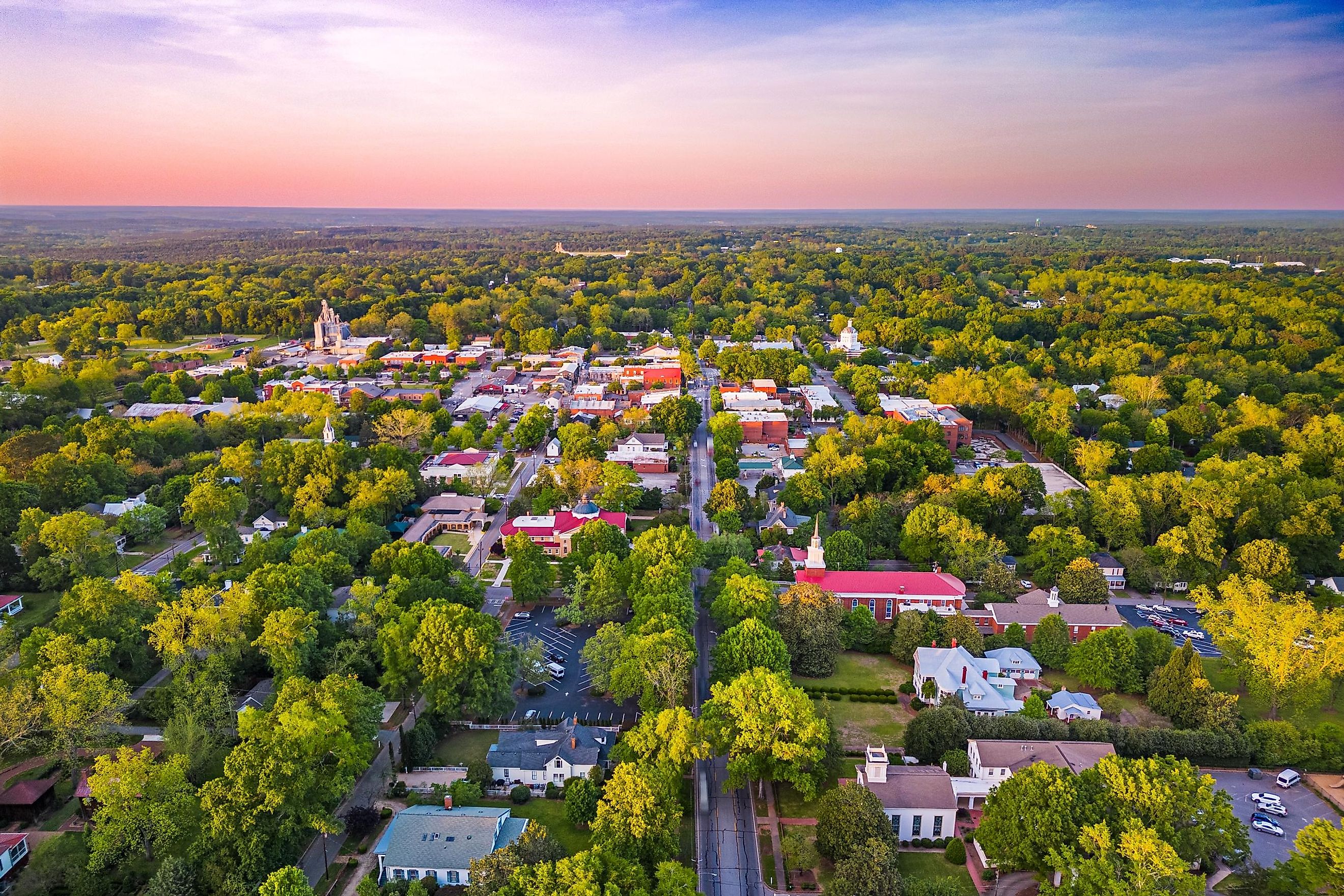 Overlooking Madison's historic downtown district, Madison, Georgia.