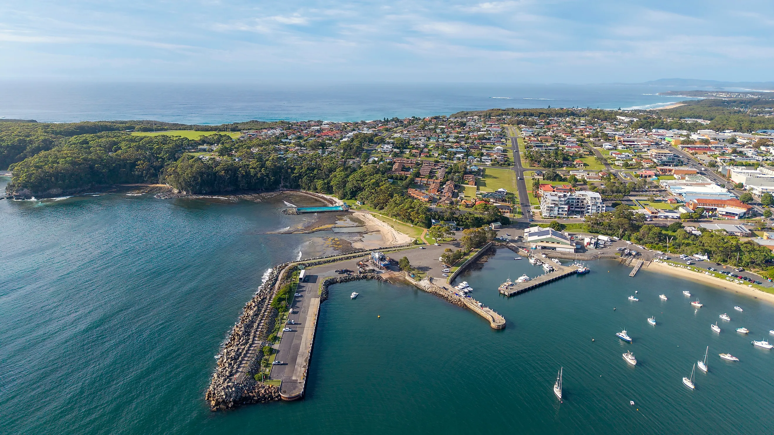 Aerial view of Ulladulla, New South Wales, Australia.
