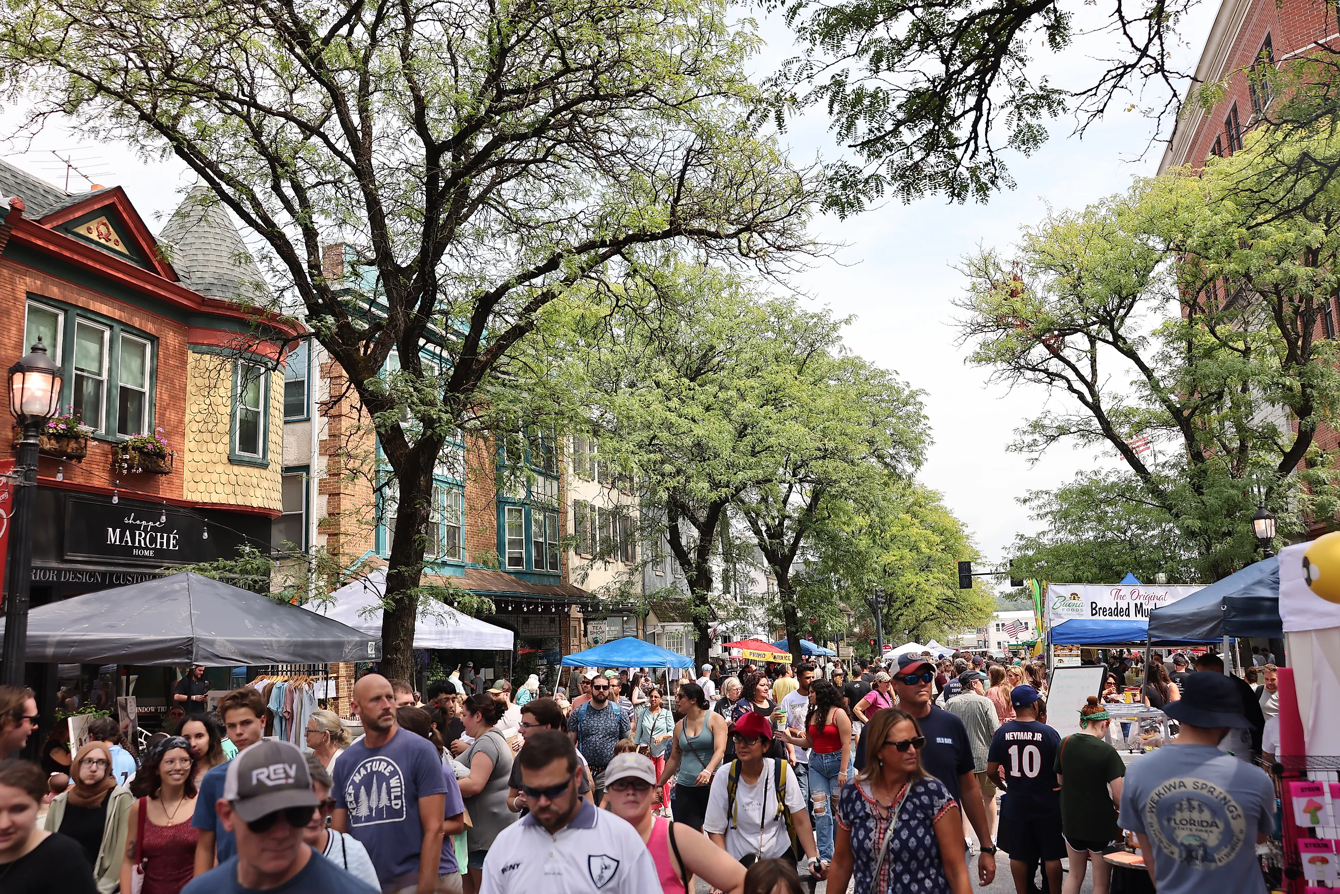 People in downtown Kennett Square, Pennsylvania. Image credit Bo Shen via Shutterstock