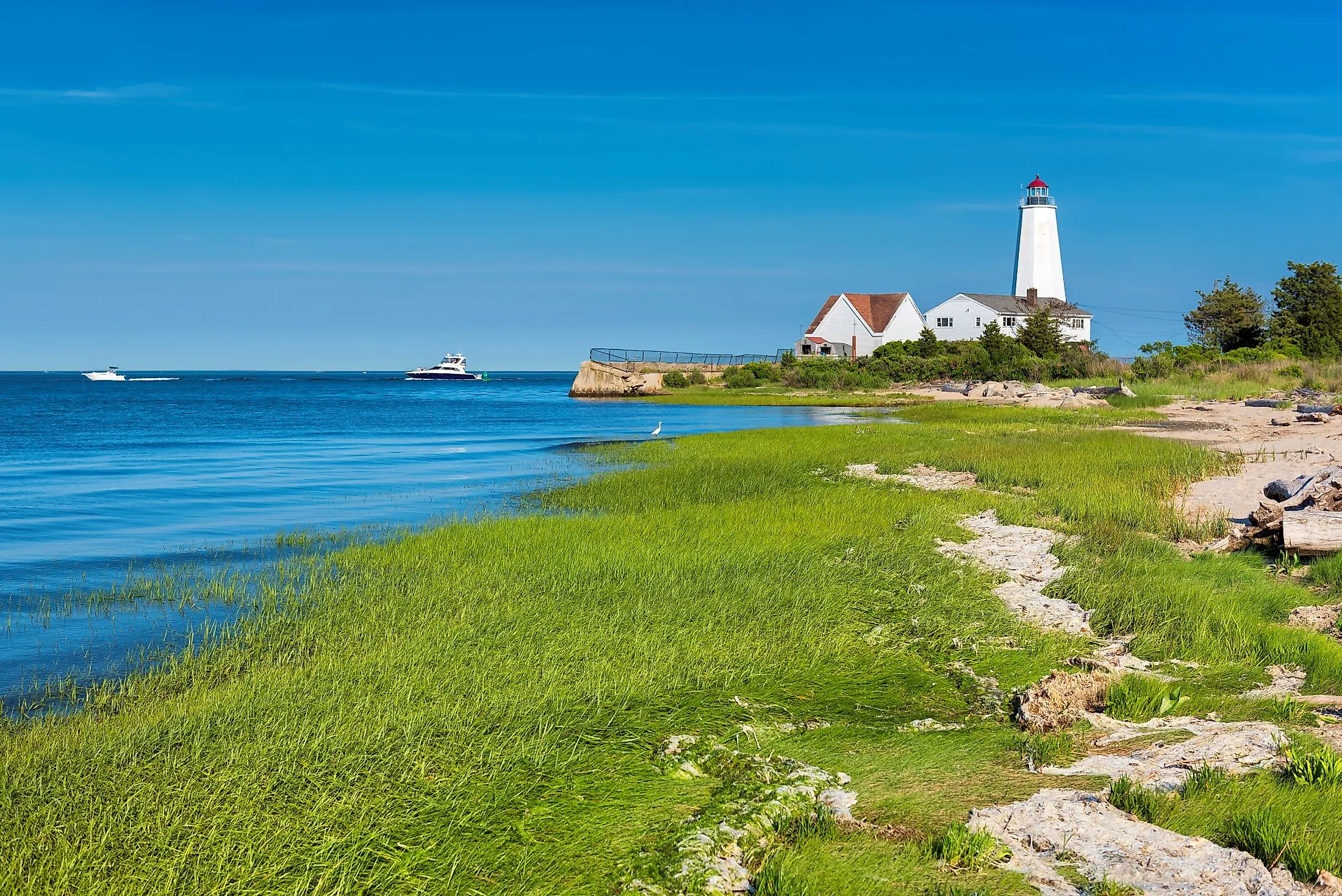 Beautiful Lynde Point Lighthouse in Old Saybrook, Connecticut