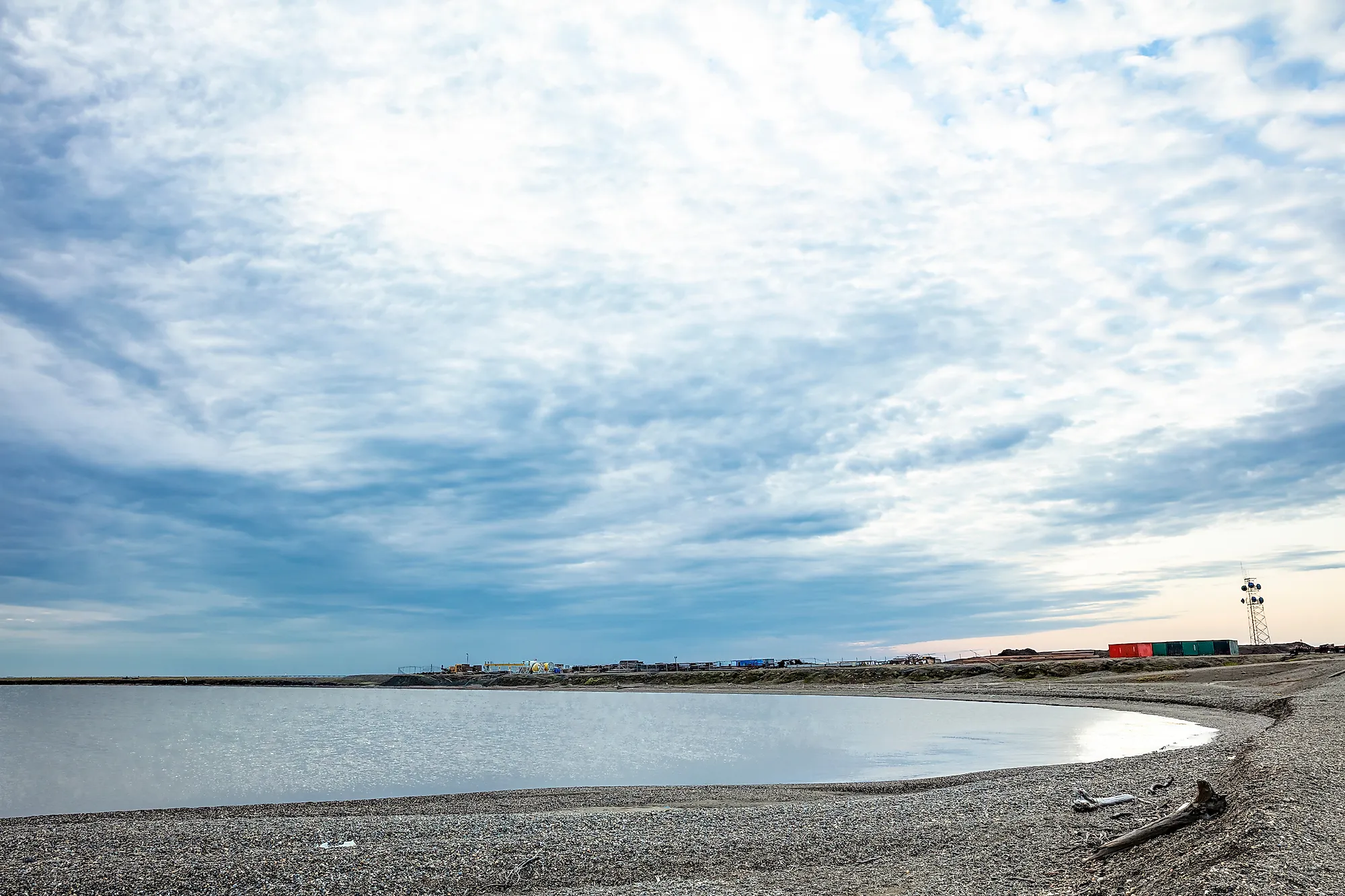 A view of the Arctic Ocean at Prudhoe Bay, Alaska. 