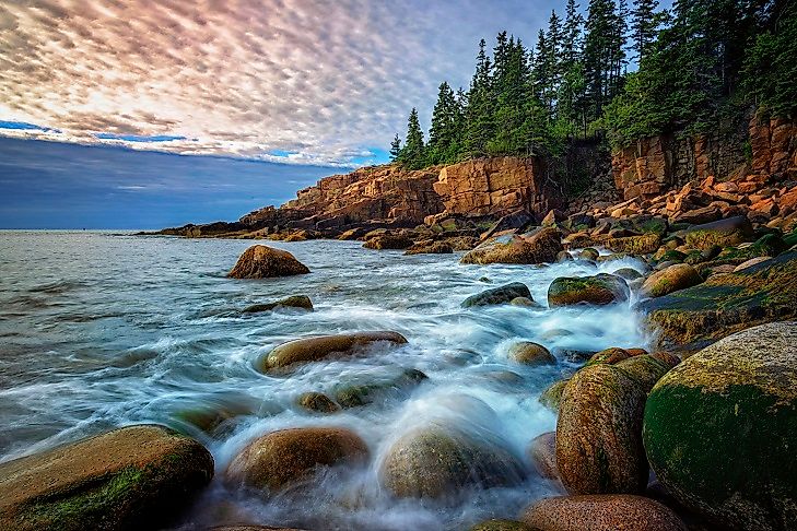 Beautiful shorelines along the outskirts of Acadia National Park.