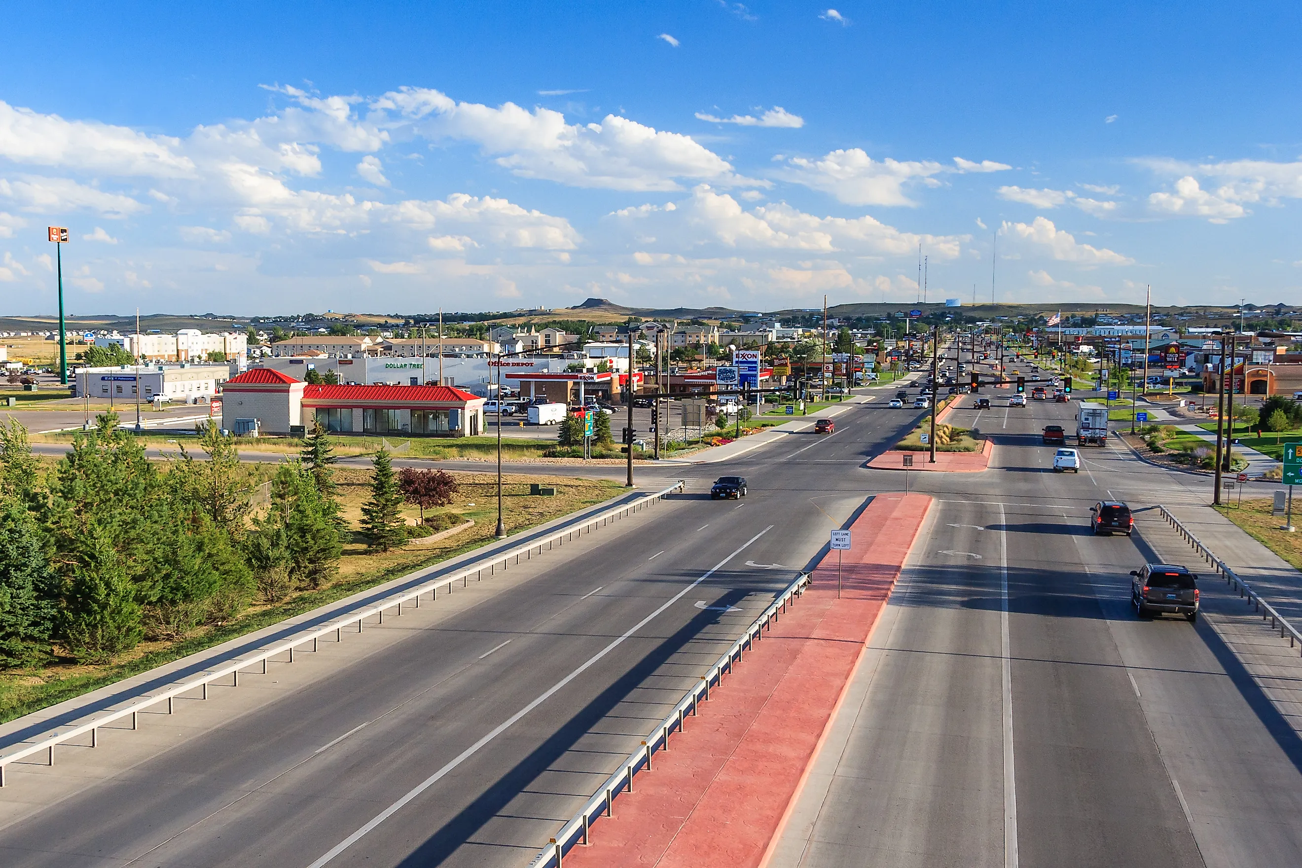 Highway in Gillette, Wyoming. Editorial credit: amadeustx / Shutterstock.com