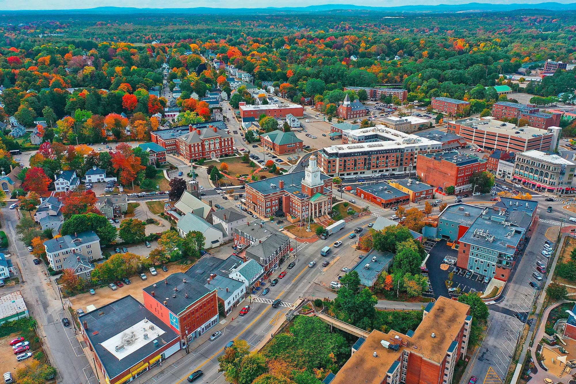 Aerial view of Dover, New Hampshire.