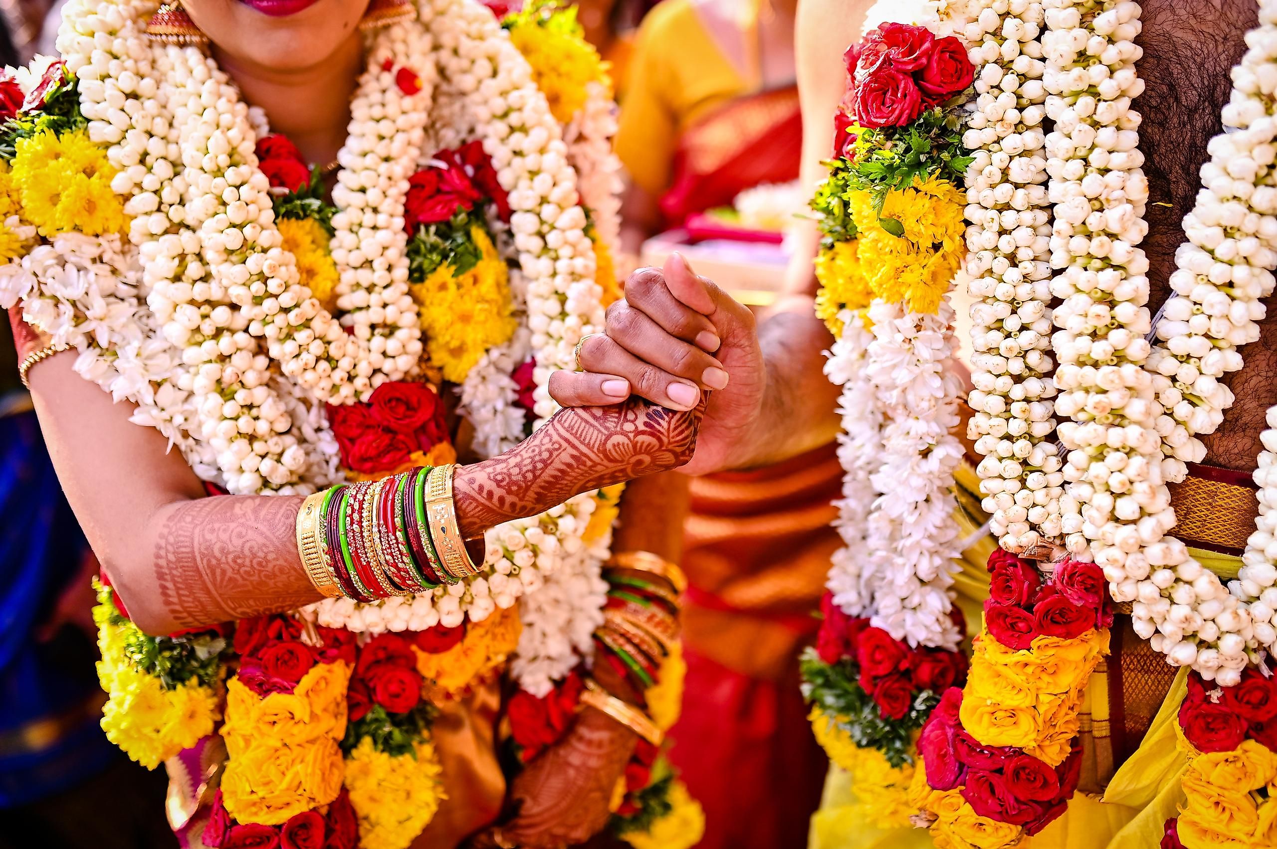 Tamil brahmin couple on their wedding day
