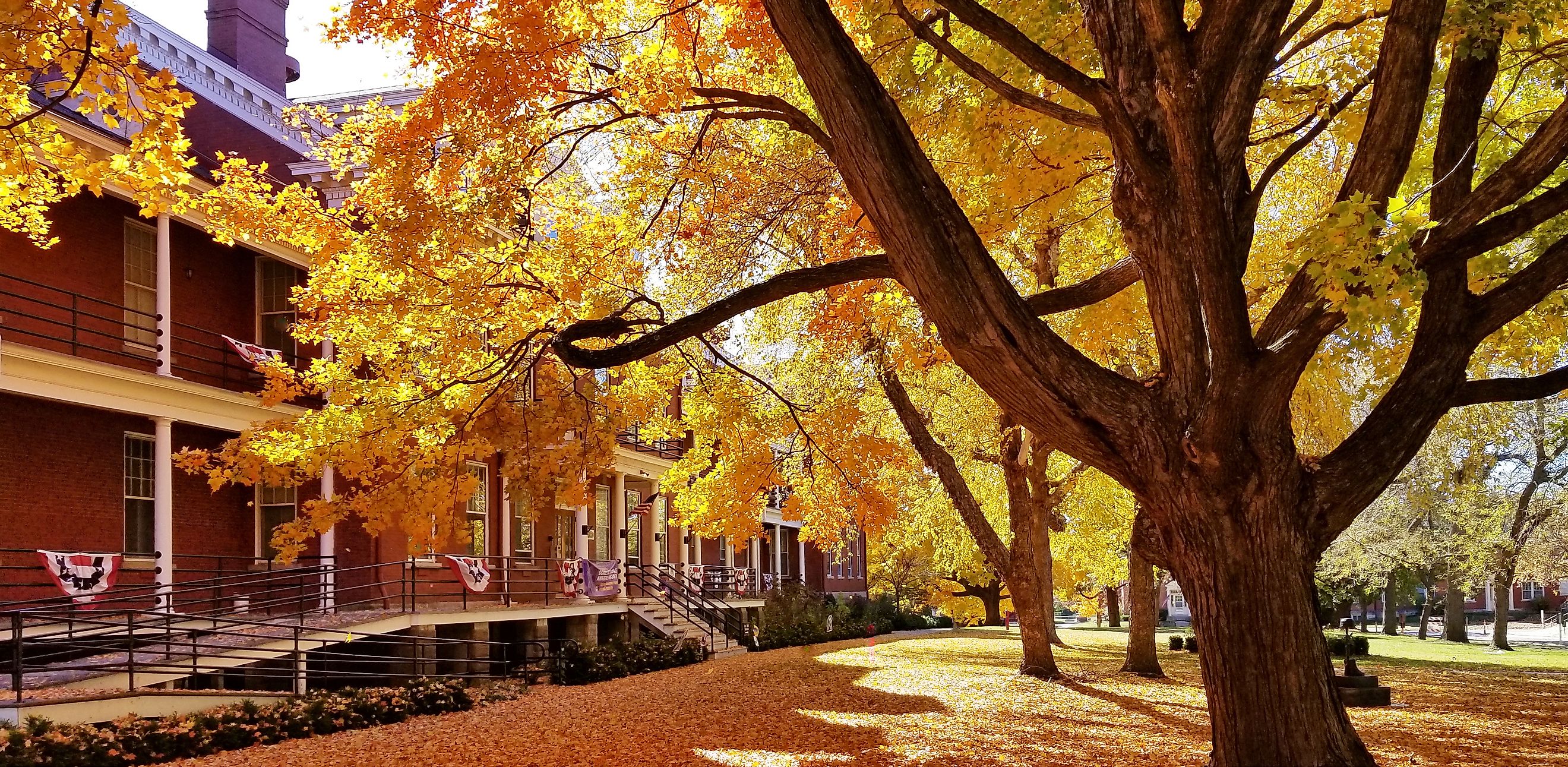 Colorful fall foliage at Fort Leavenworth, Kansas, USA.