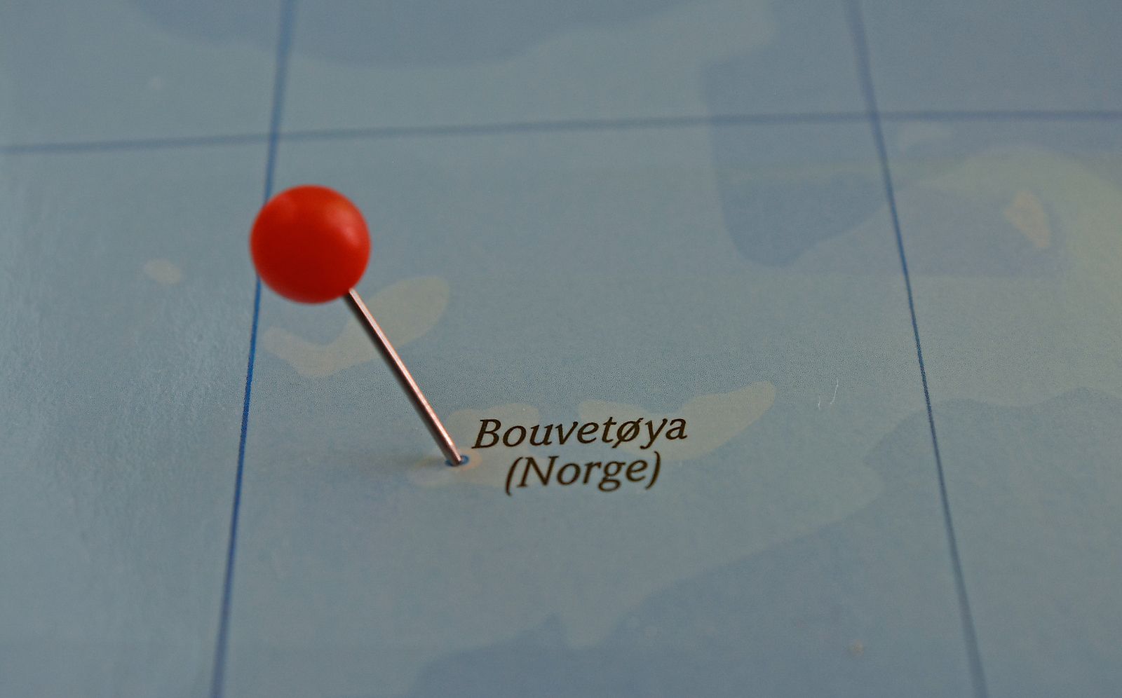 Bouvet Island marked on a Norwegian map.