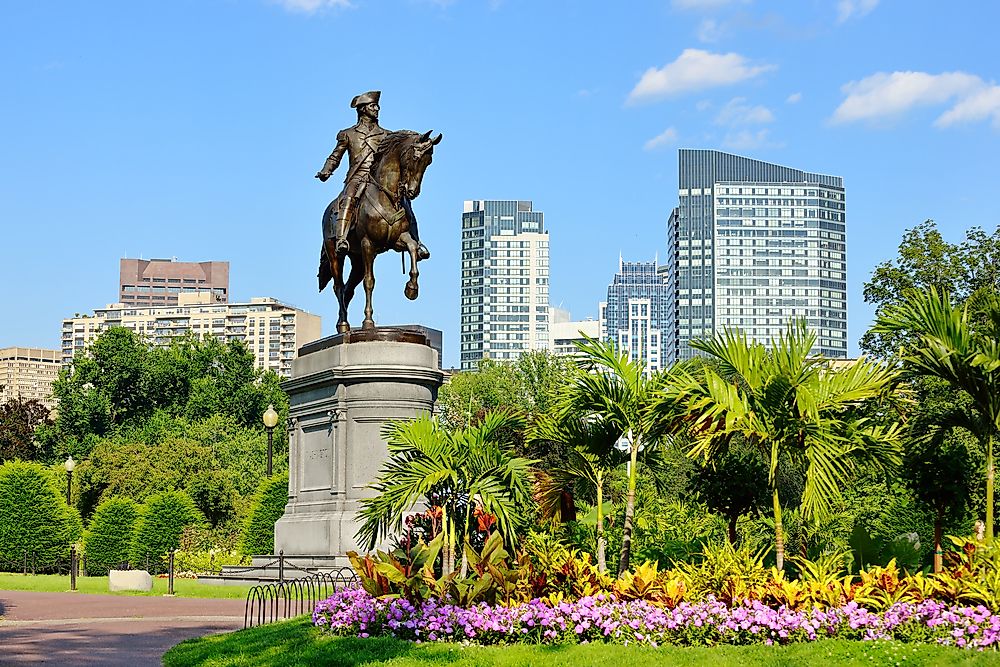 A statue of George Washington in Boston Public Garden.